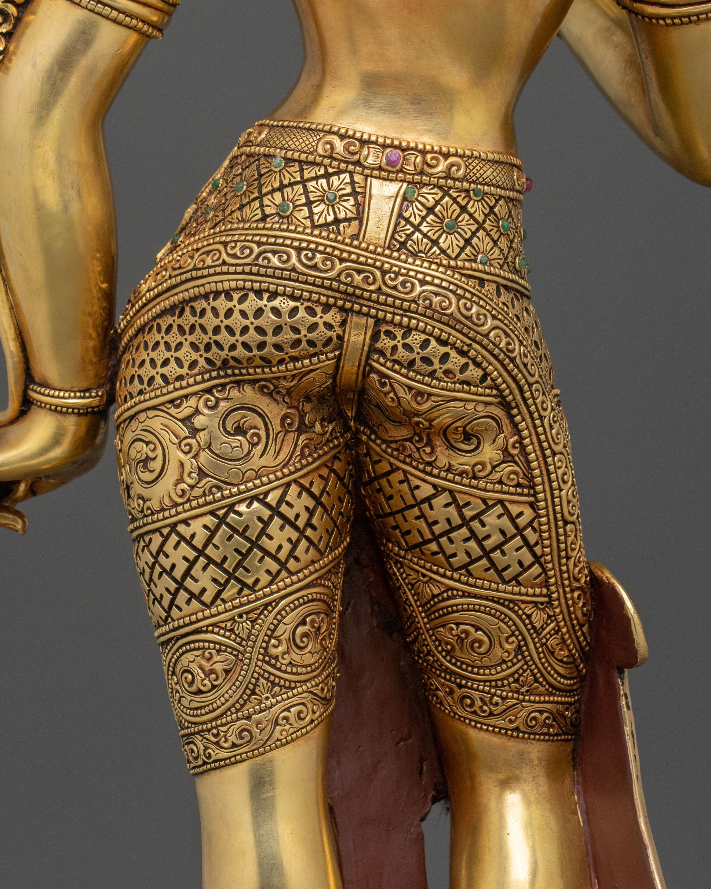 Standing Green Tara with 24K Gold Gilding