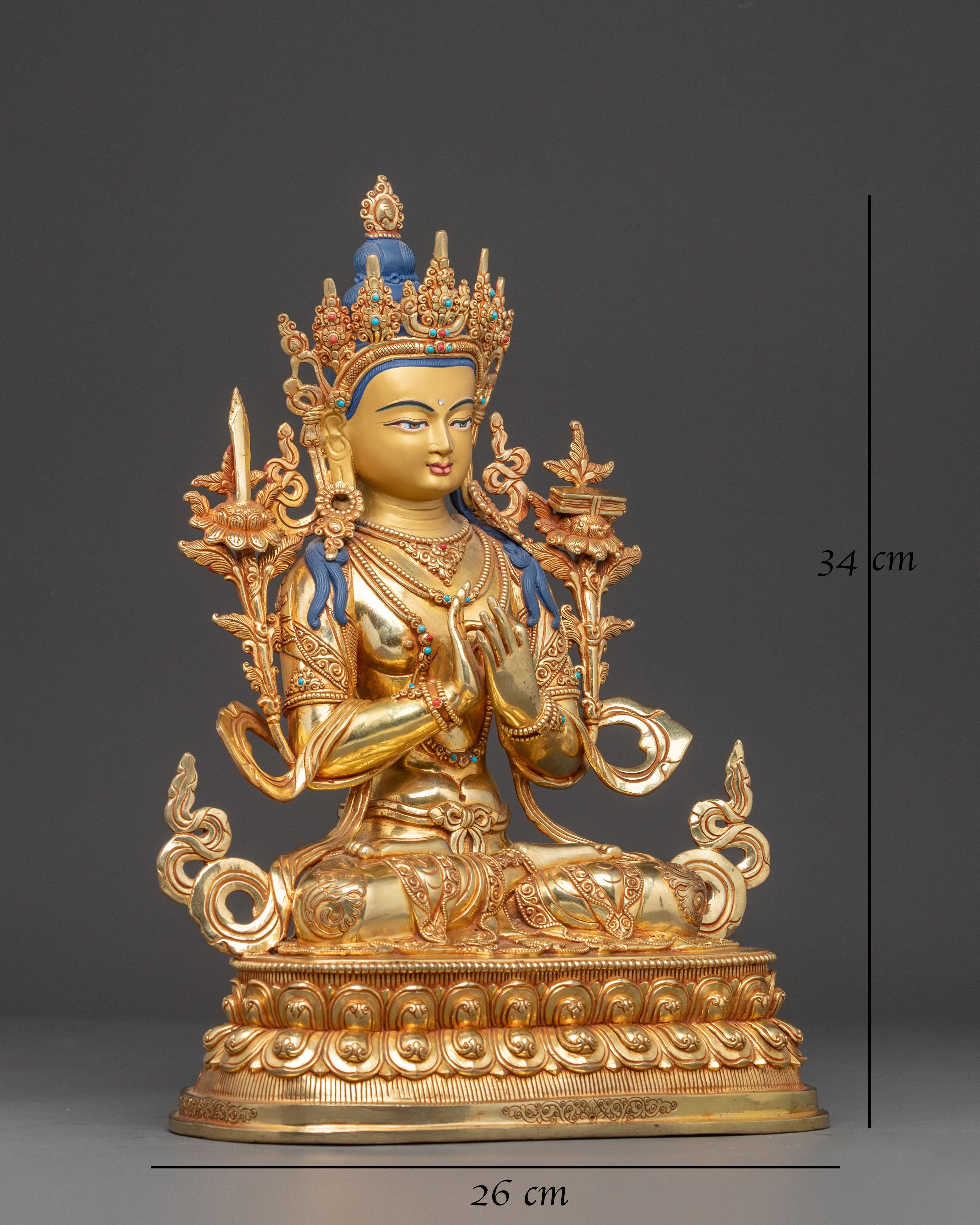 Bodhisattva Tikshna Manjushri Golden Statue 