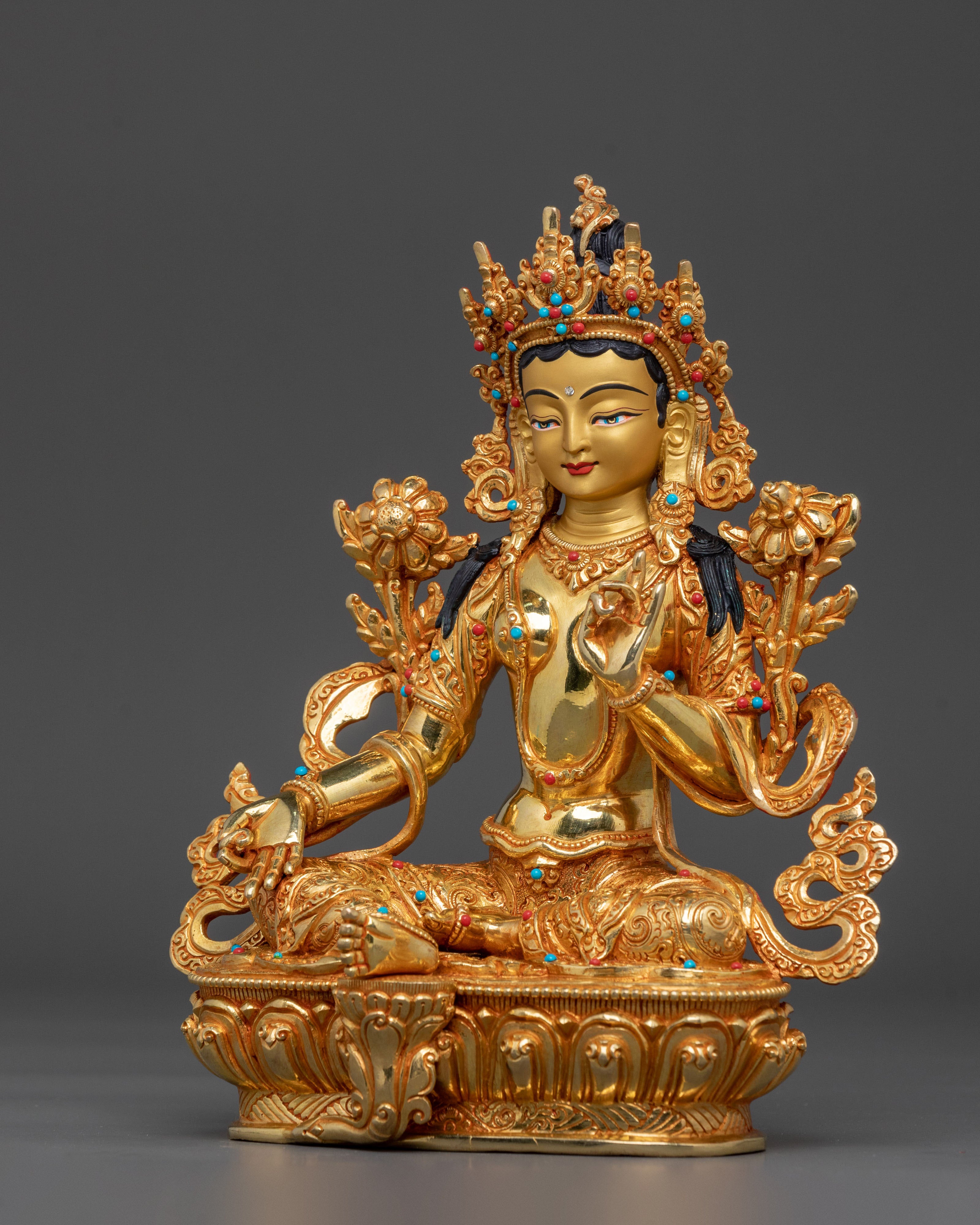 Green Tara Healing and Compassion Sculpture | Goddess of Mercy