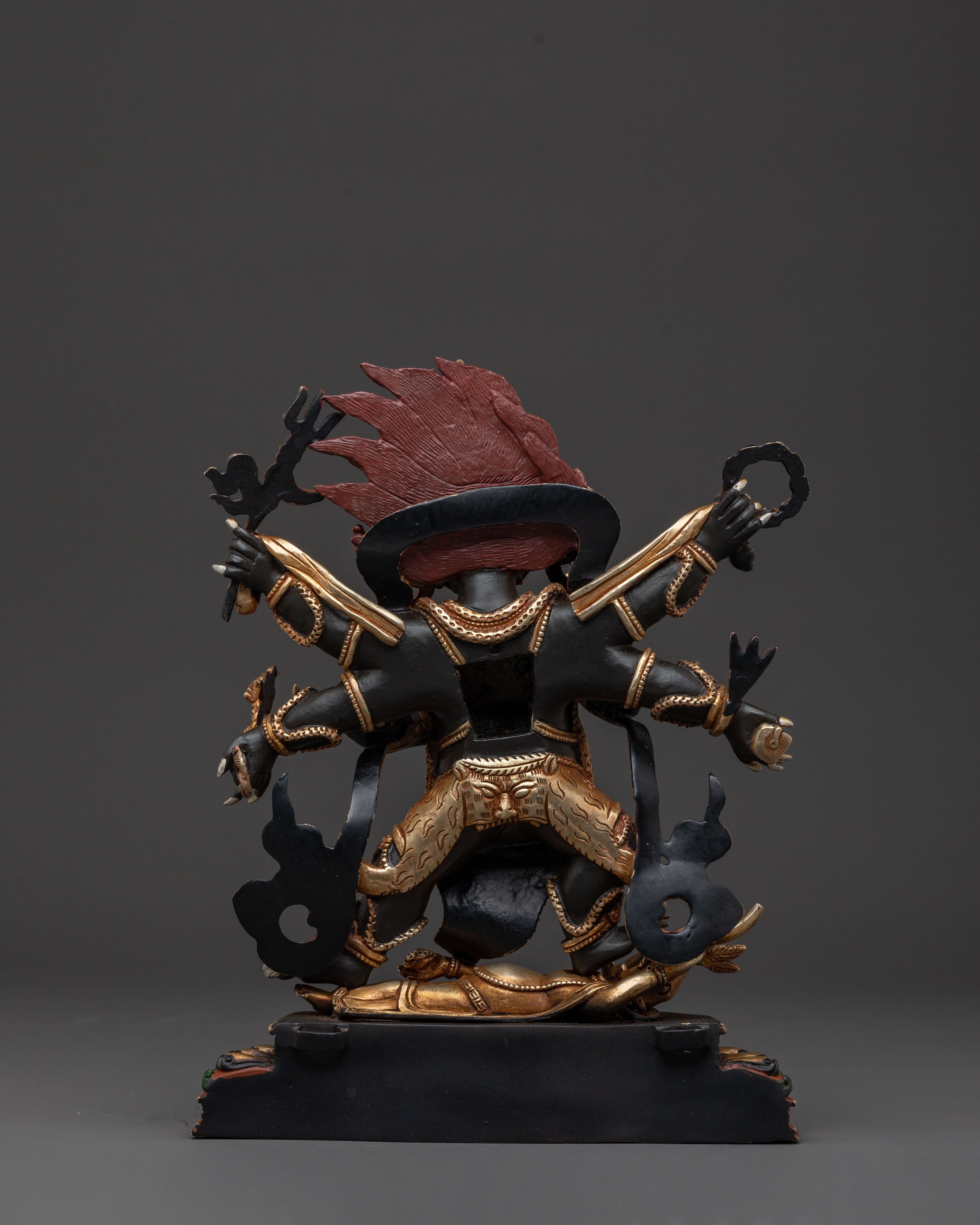 Six Armed Mahakala Wrathful Deity Statue | Divine Icon