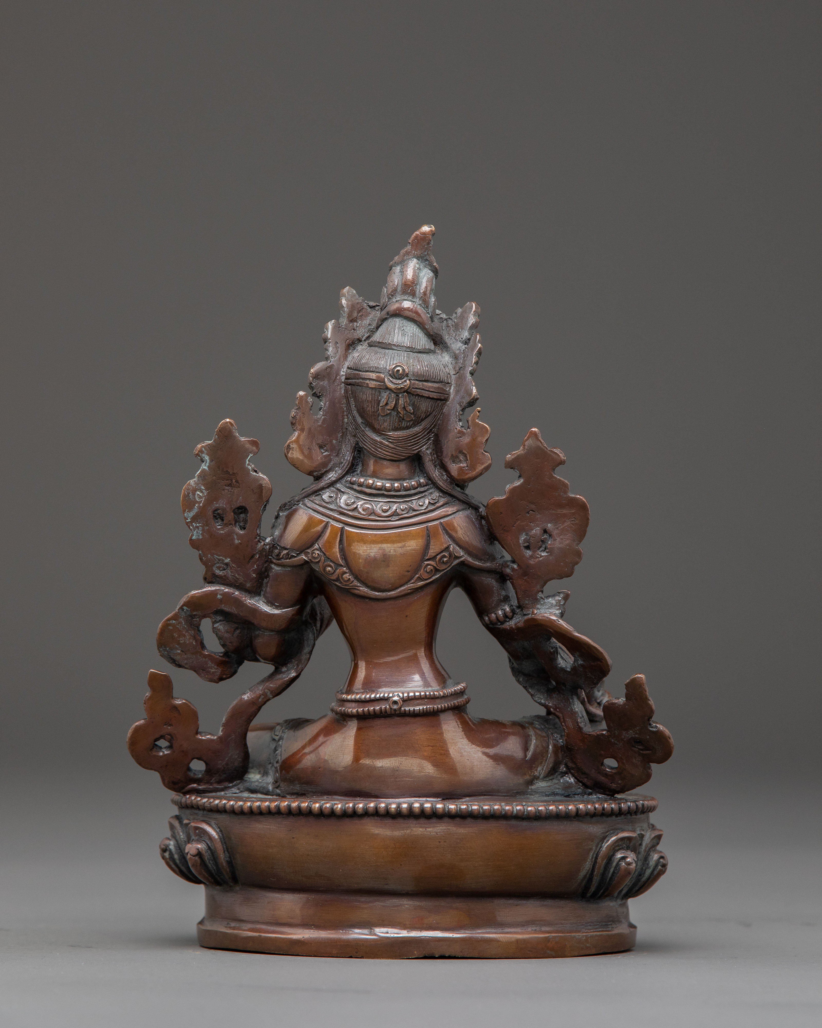 Mother Green Tara Blessing Statue - Oxidized Copper