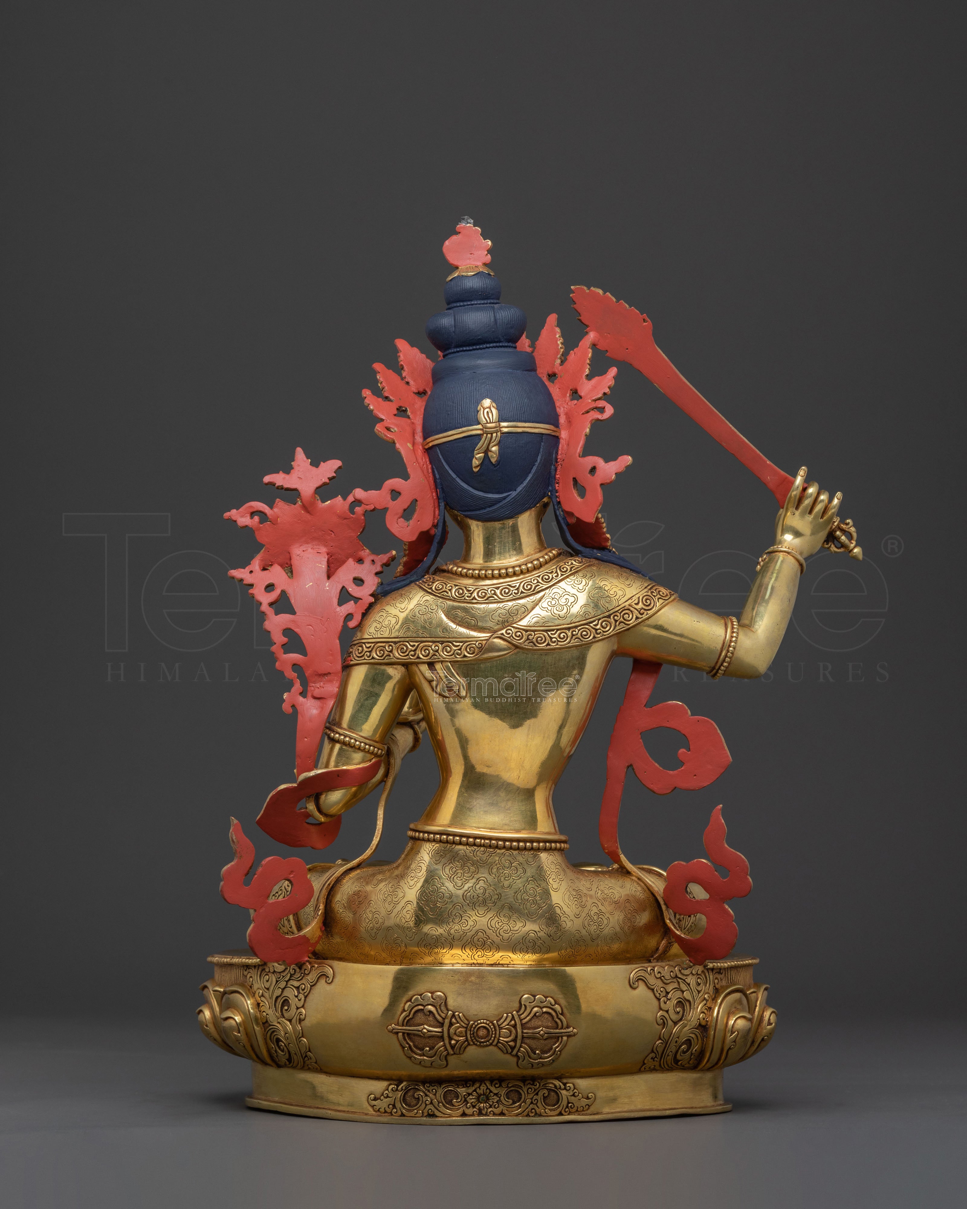 Manjushri Divine Statue | 24K Gold Gilded Figure