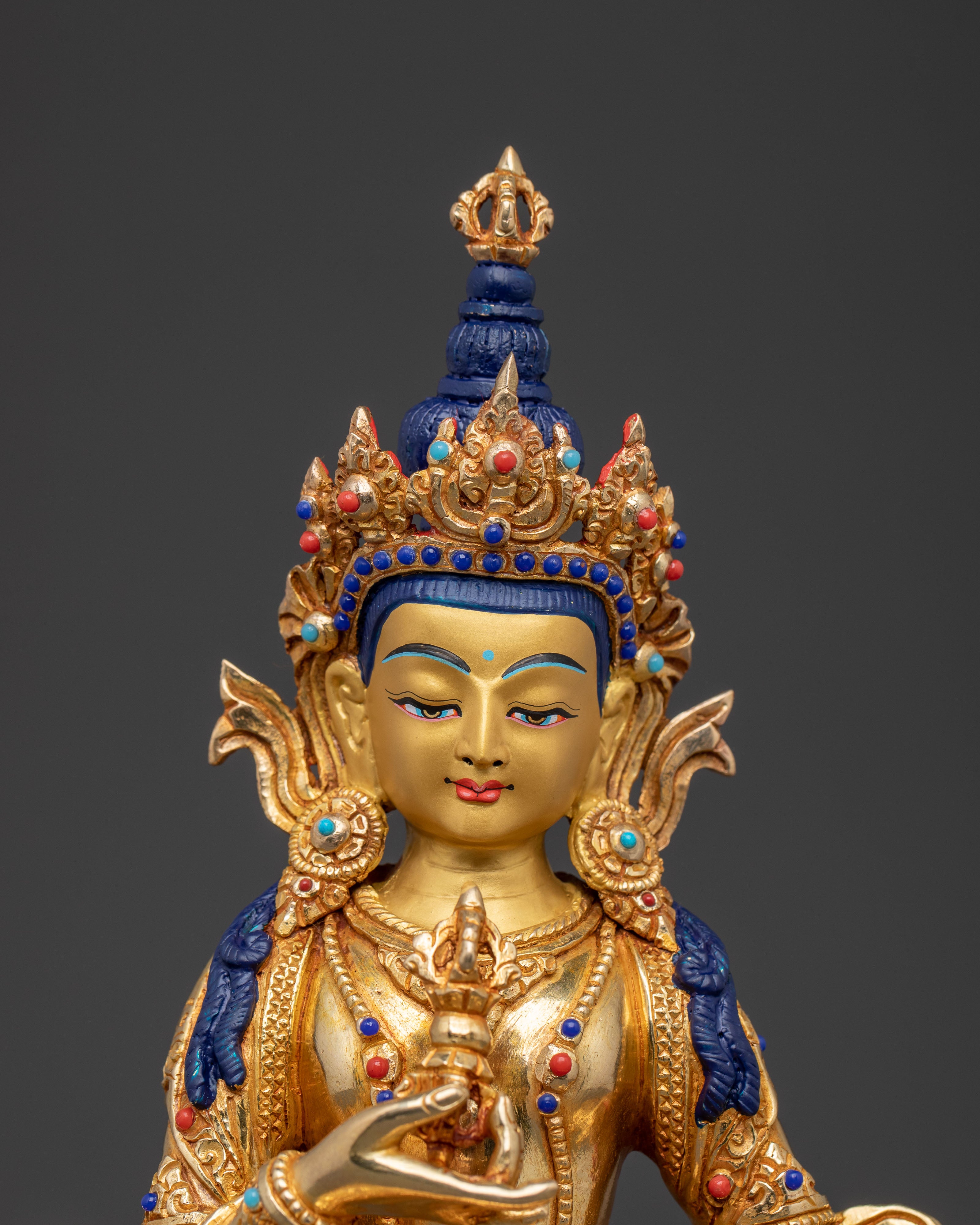 Vajrasattva Buddha | Handcrafted 24K Gold Gilded Statue