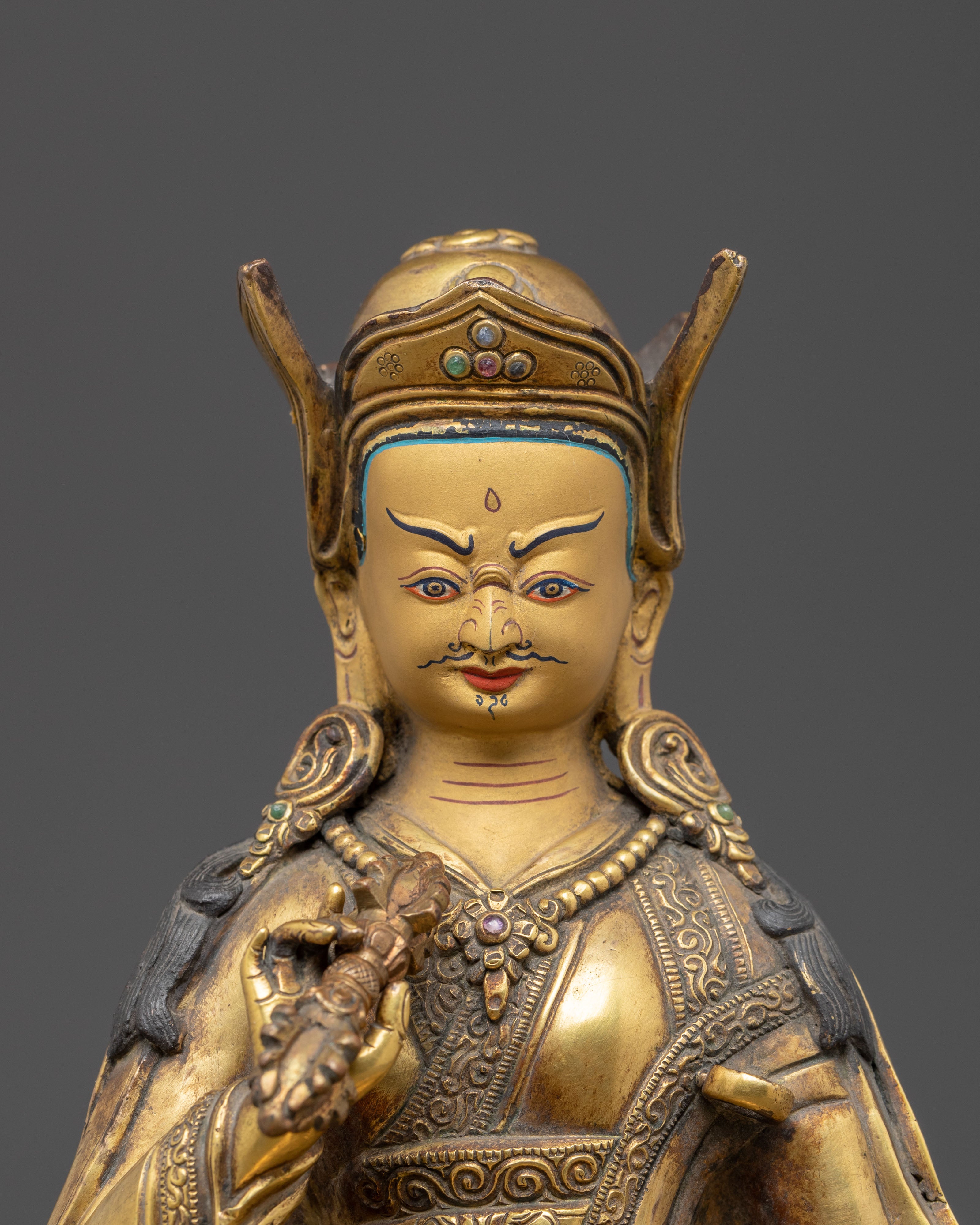 Himalayan Guru Tsokye Dorje Golden Statue | Tantric Meditation Deity