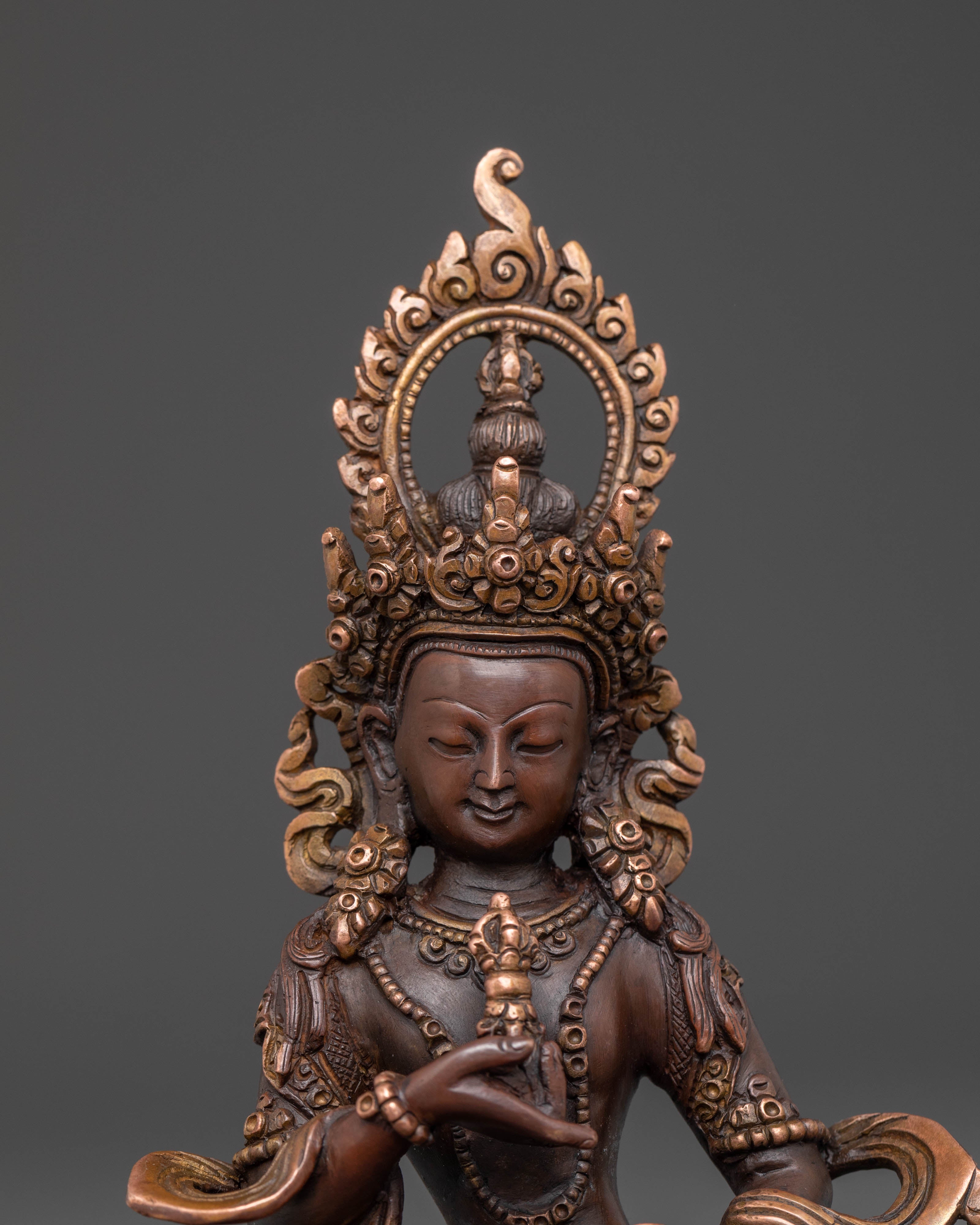 Oxidized Copper Vajrasattva Sacred Statue