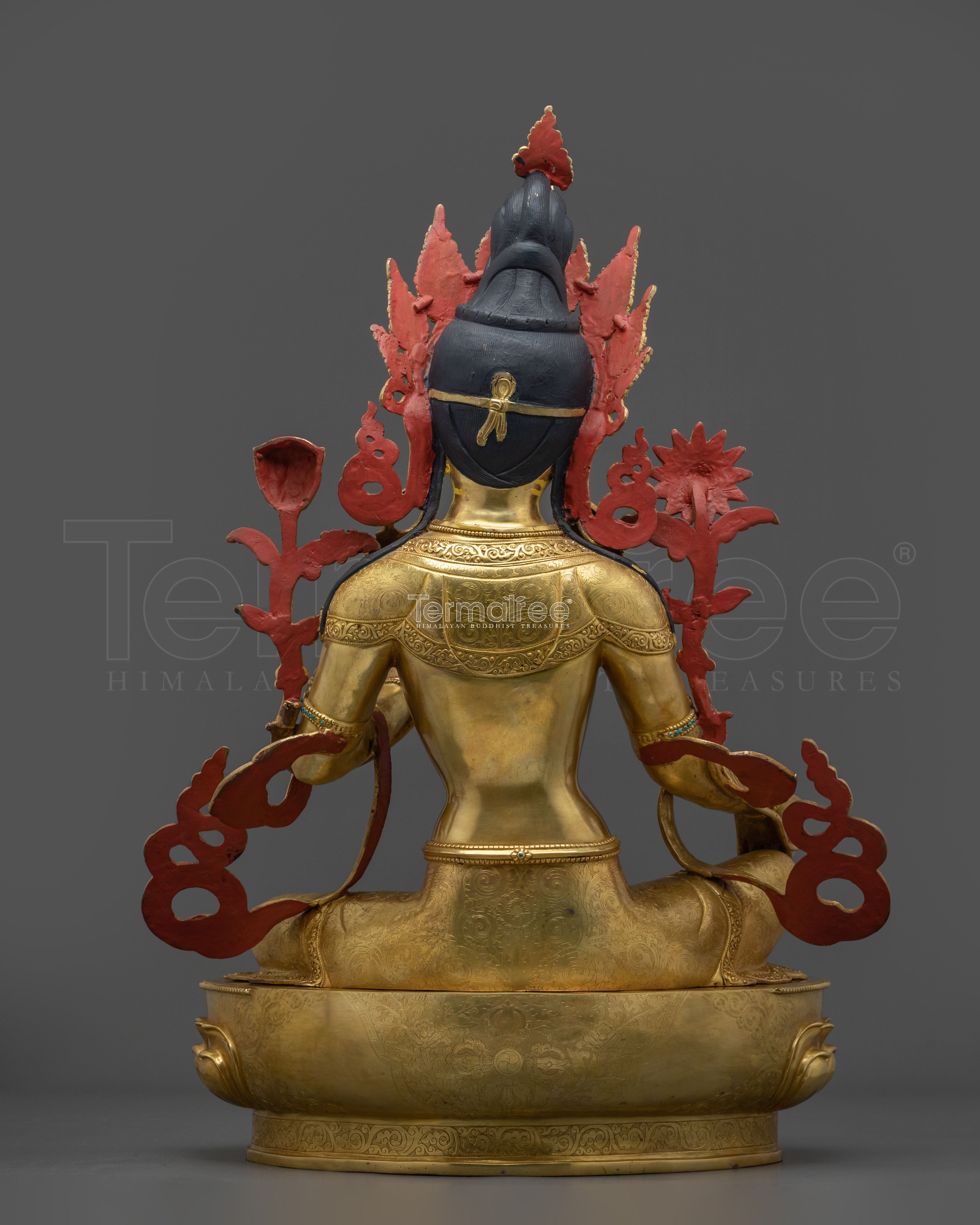 Green Tara Figurine | 67-cm Tall Golden Sculpture
