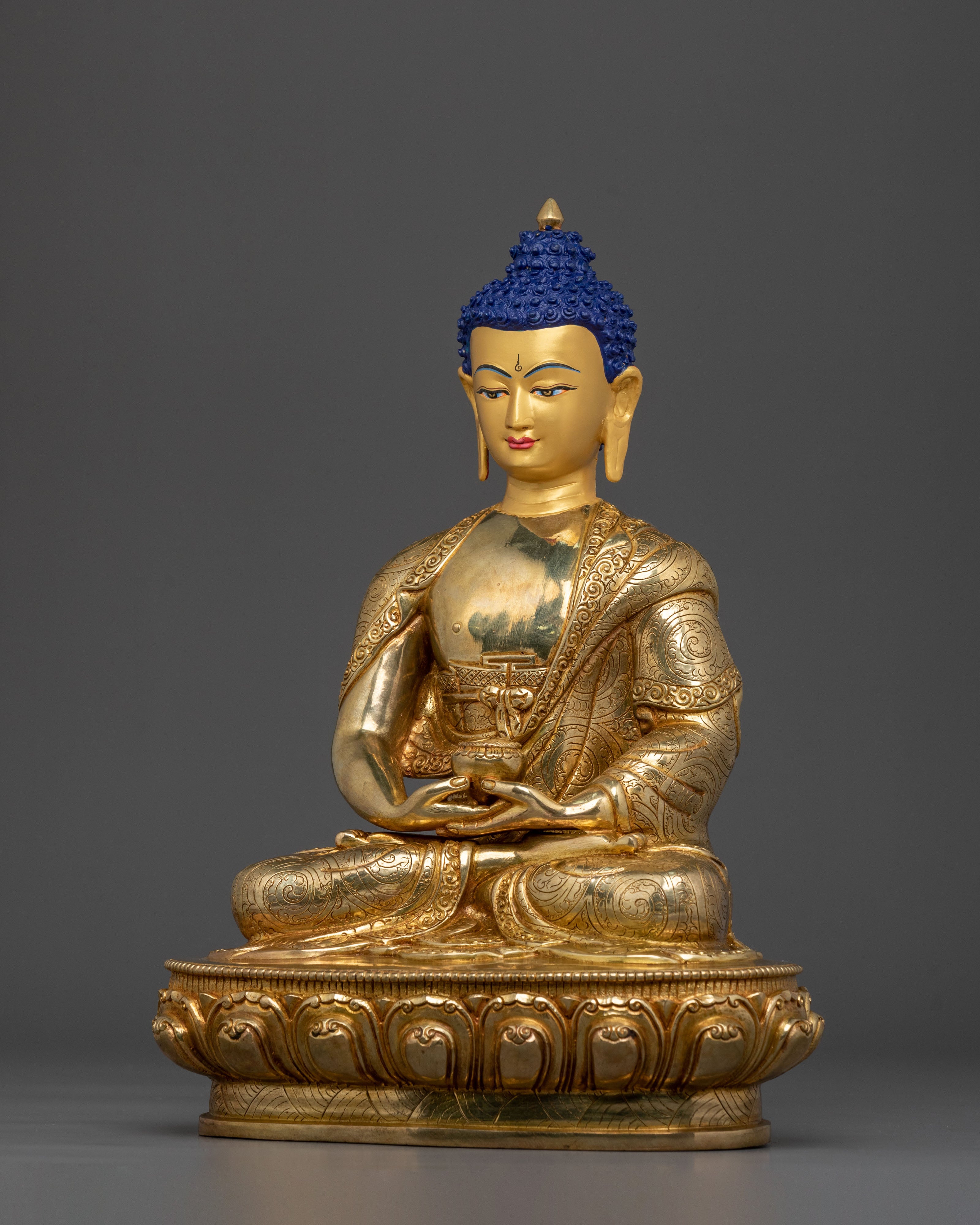 Sacred Amitabha Buddha Statue of Infinite Light - 24K Gold Gilded