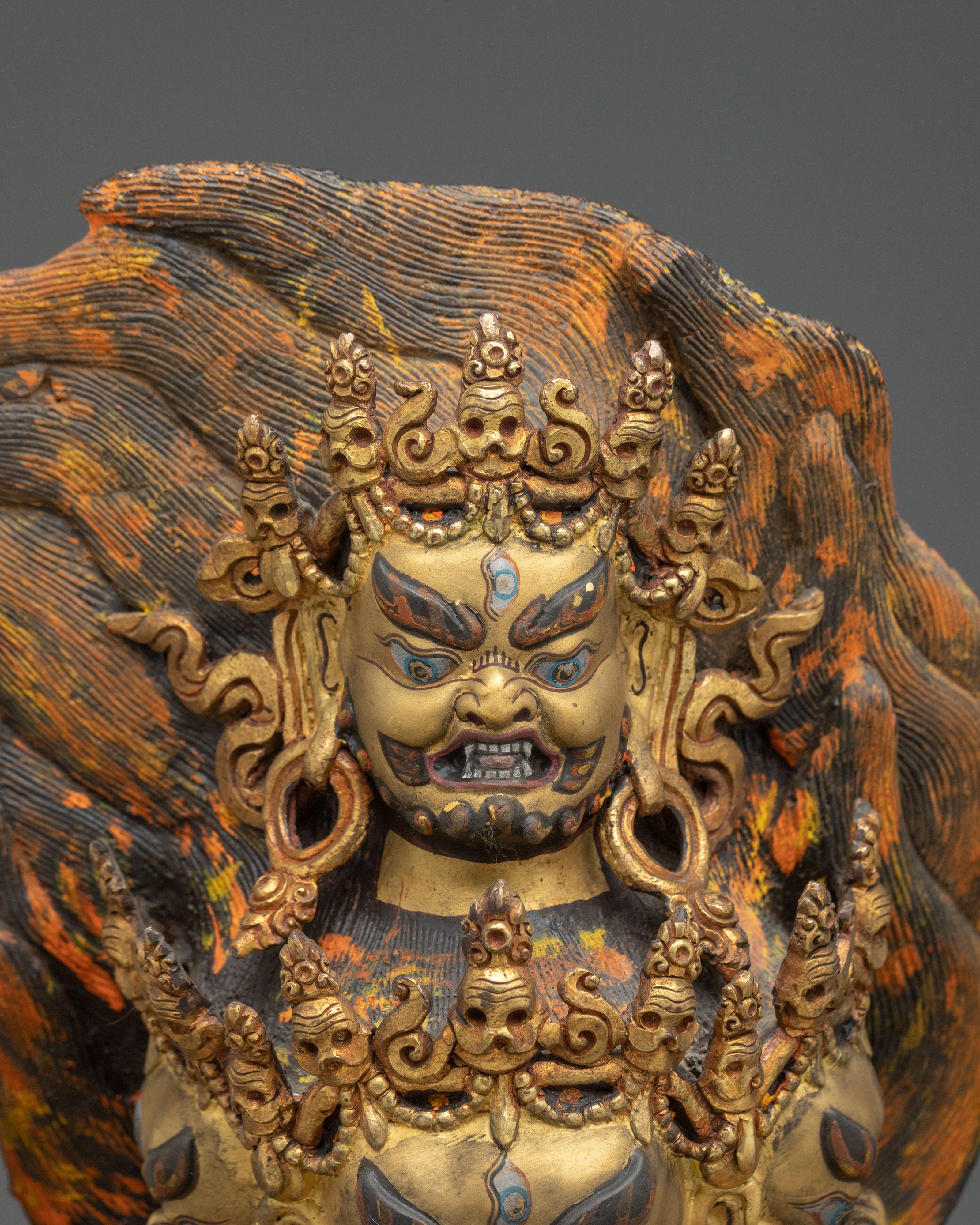 Fierce Heyagriva: 24K Gold Gilded Copper Statue