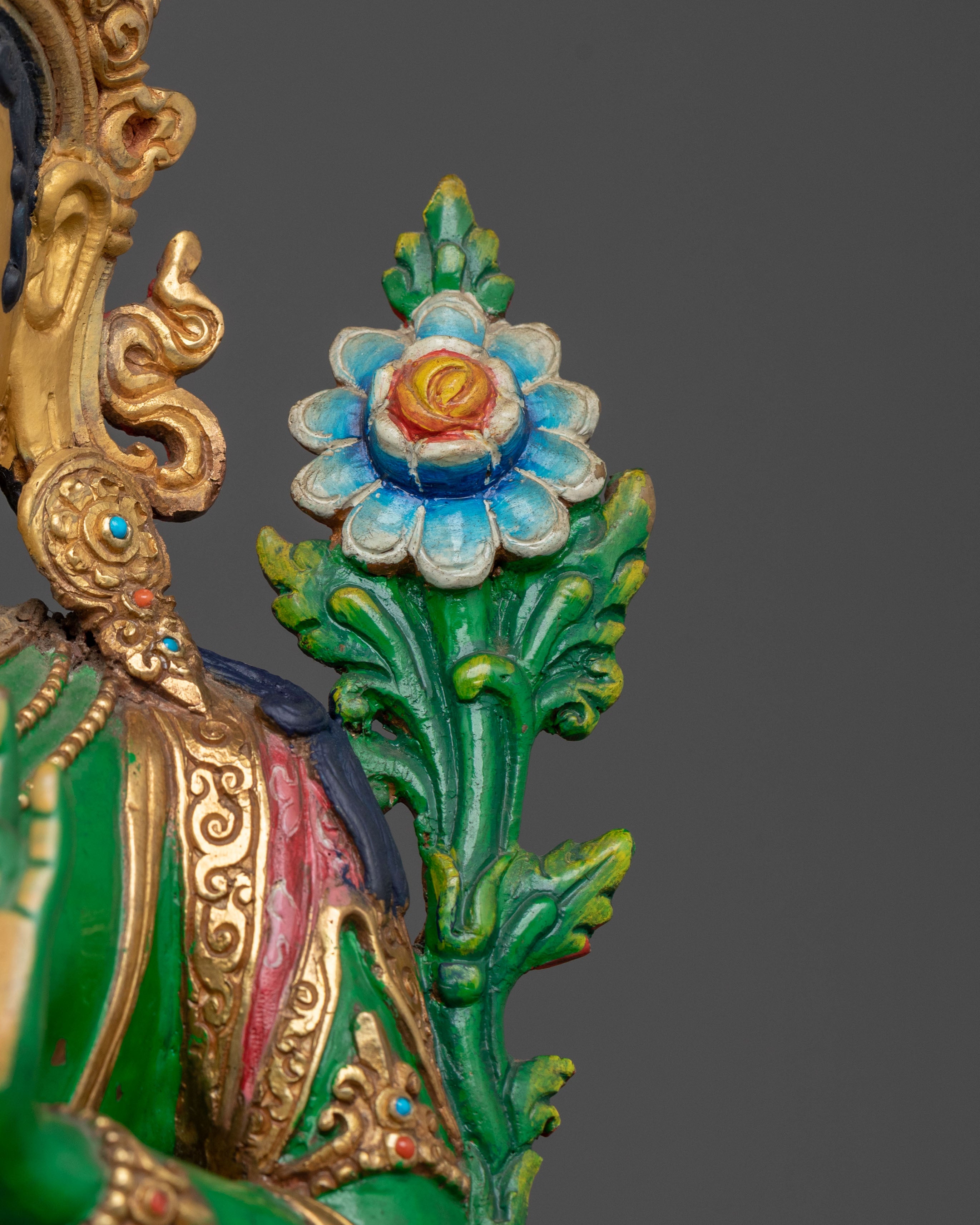 Green Tara: Hand-Gilded Meditation Statue | Home Decor