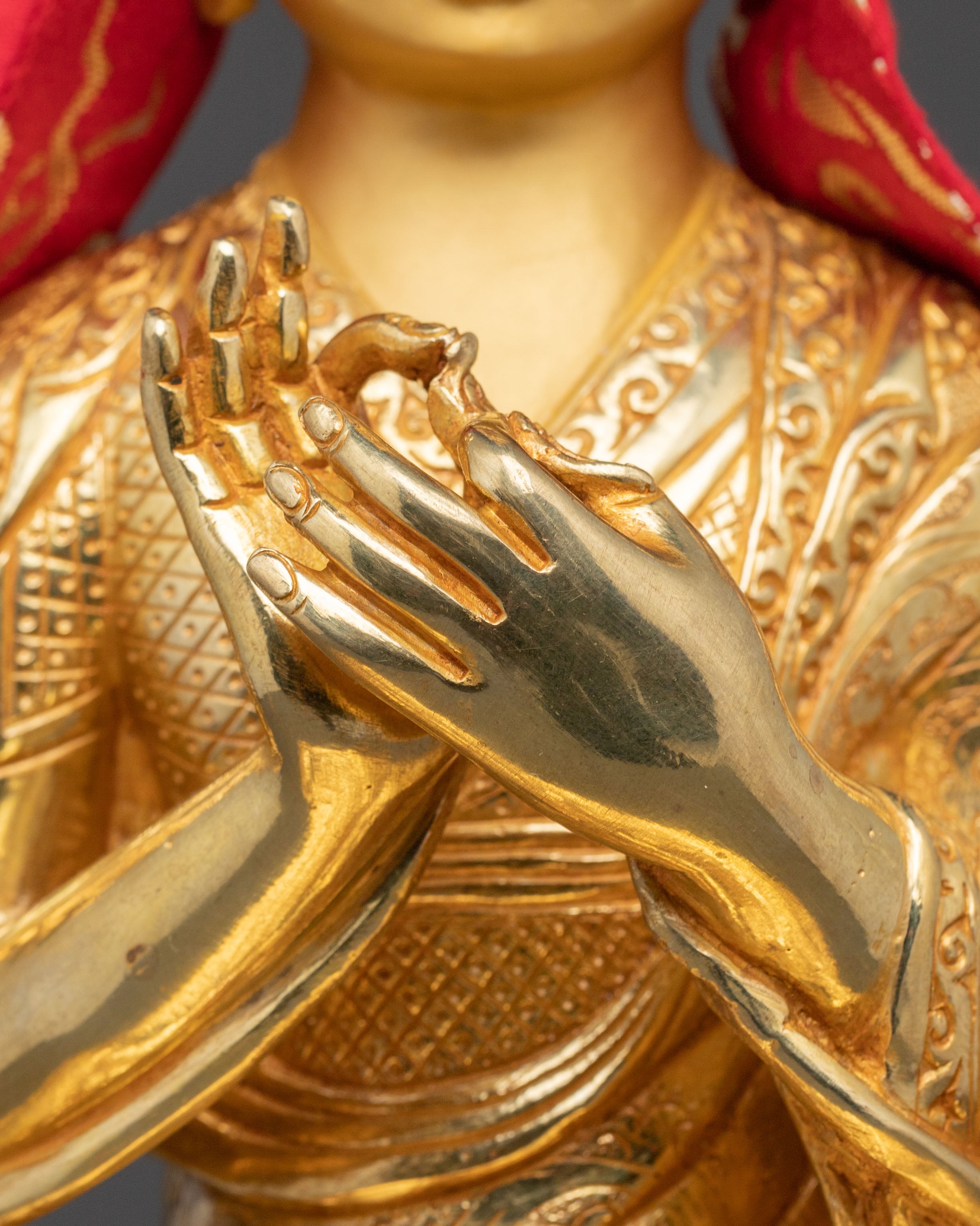 Sacred Tsongkhapa Statue Set | Sacred Meditation Teacher Sculpture