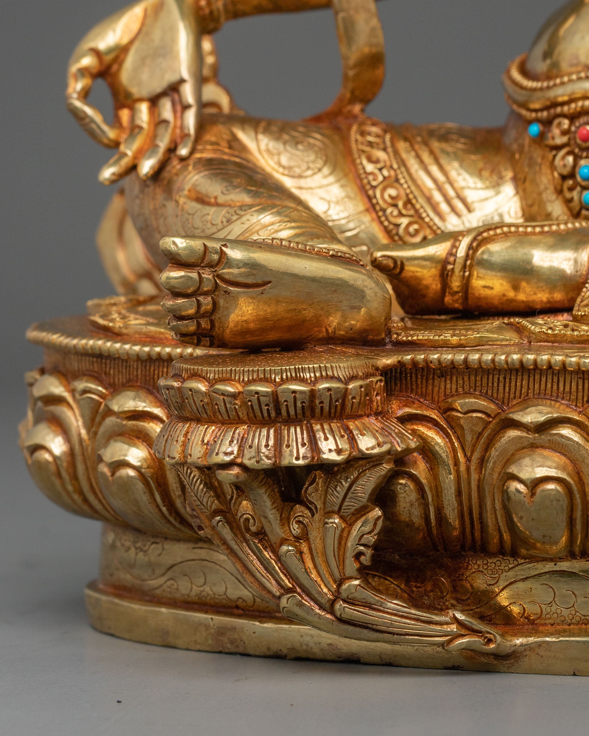 Green Tara Statue | Handcrafted 24K Gold Gilded Guardian