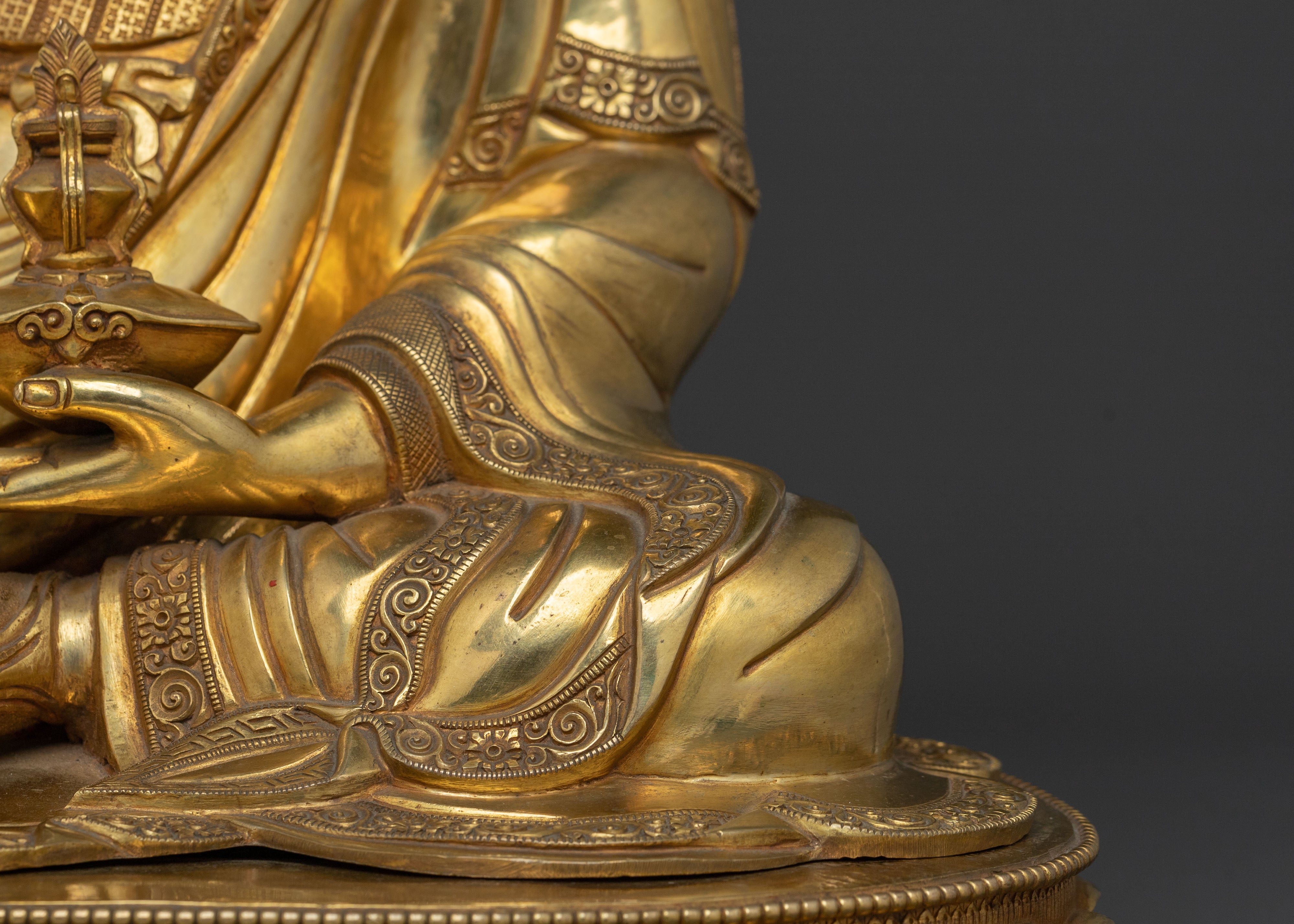 Padmasambhava Statue | 24K Gold Gilded Spiritual Icon