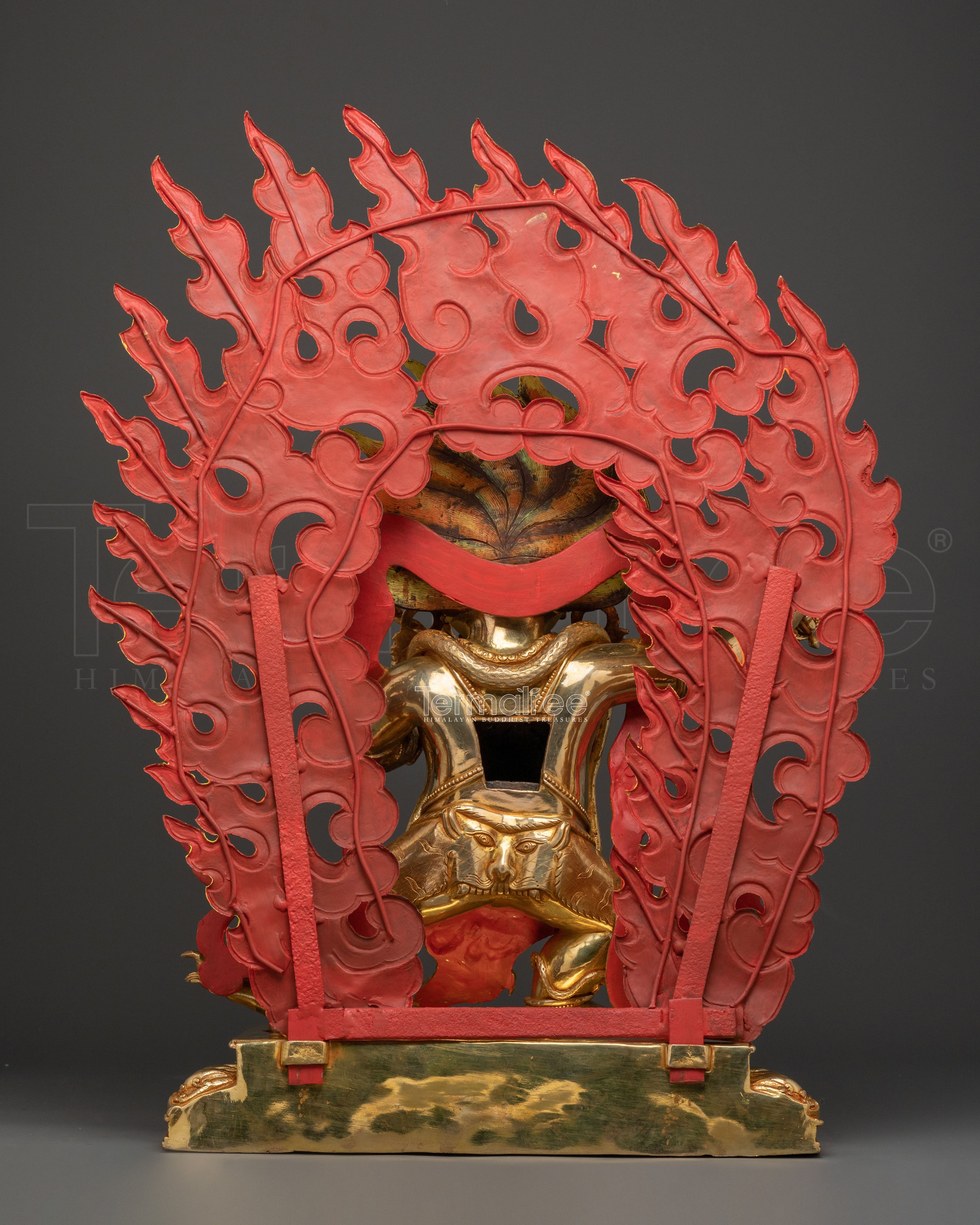 Vajrapani: Electrifying 24K Gold Gilded Sculpture