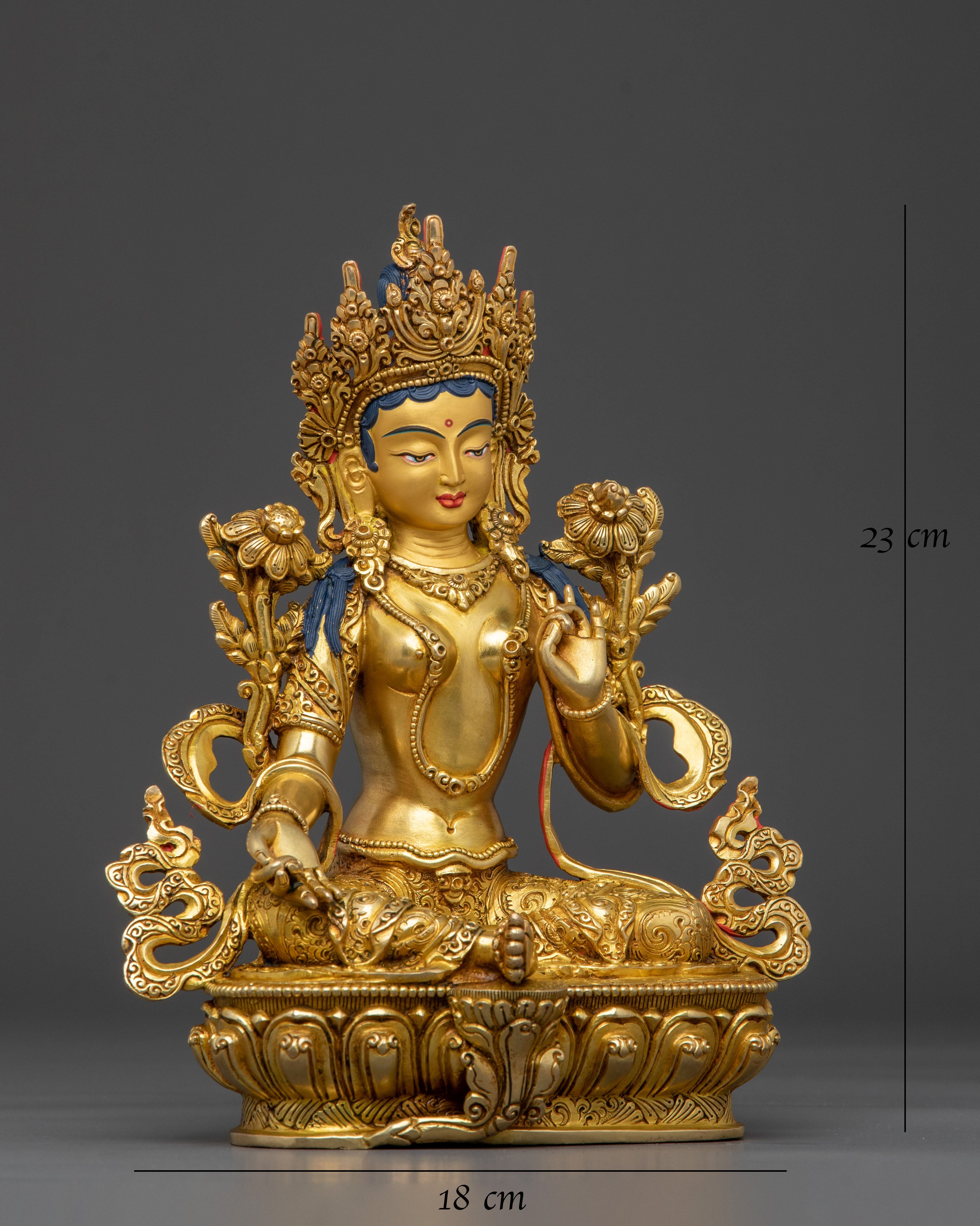 Green Tara Home Shrine Statue: Goddess of Compassion & Swift Blessings