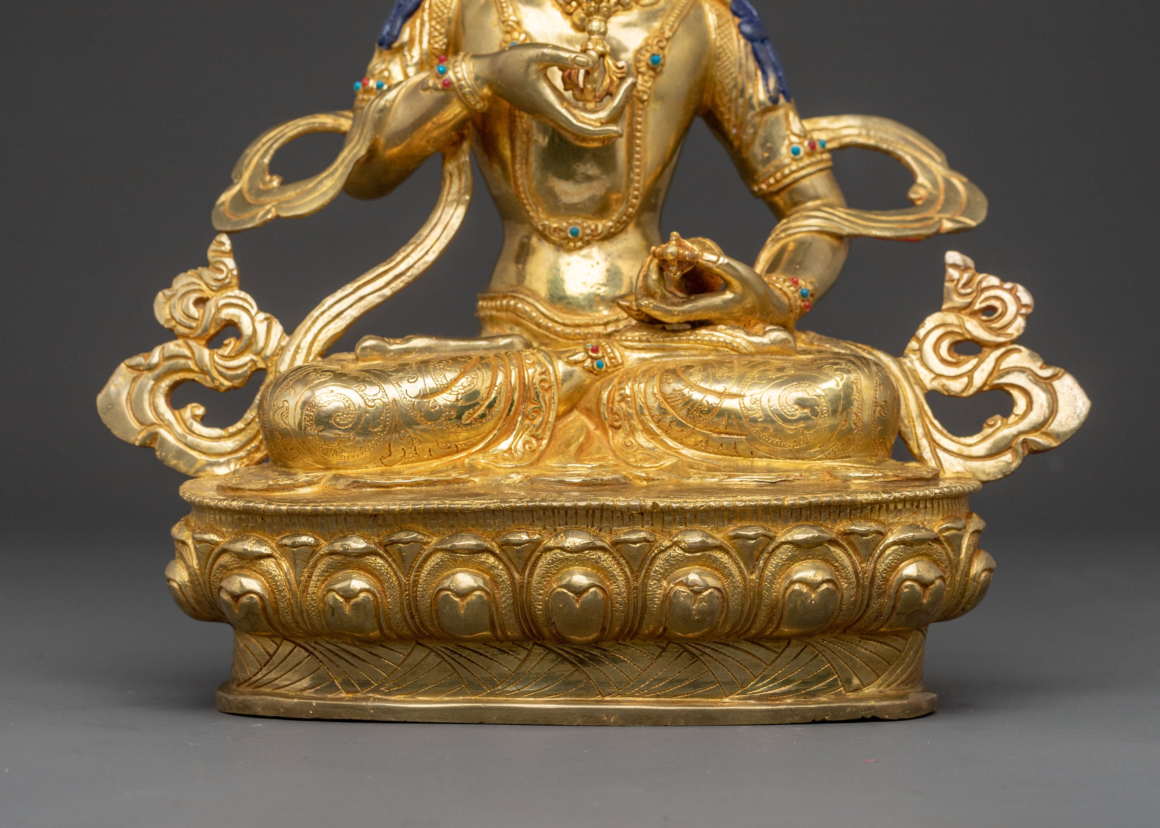 Guardian Vajrasattva Golden Statue: Handcrafted in Nepal