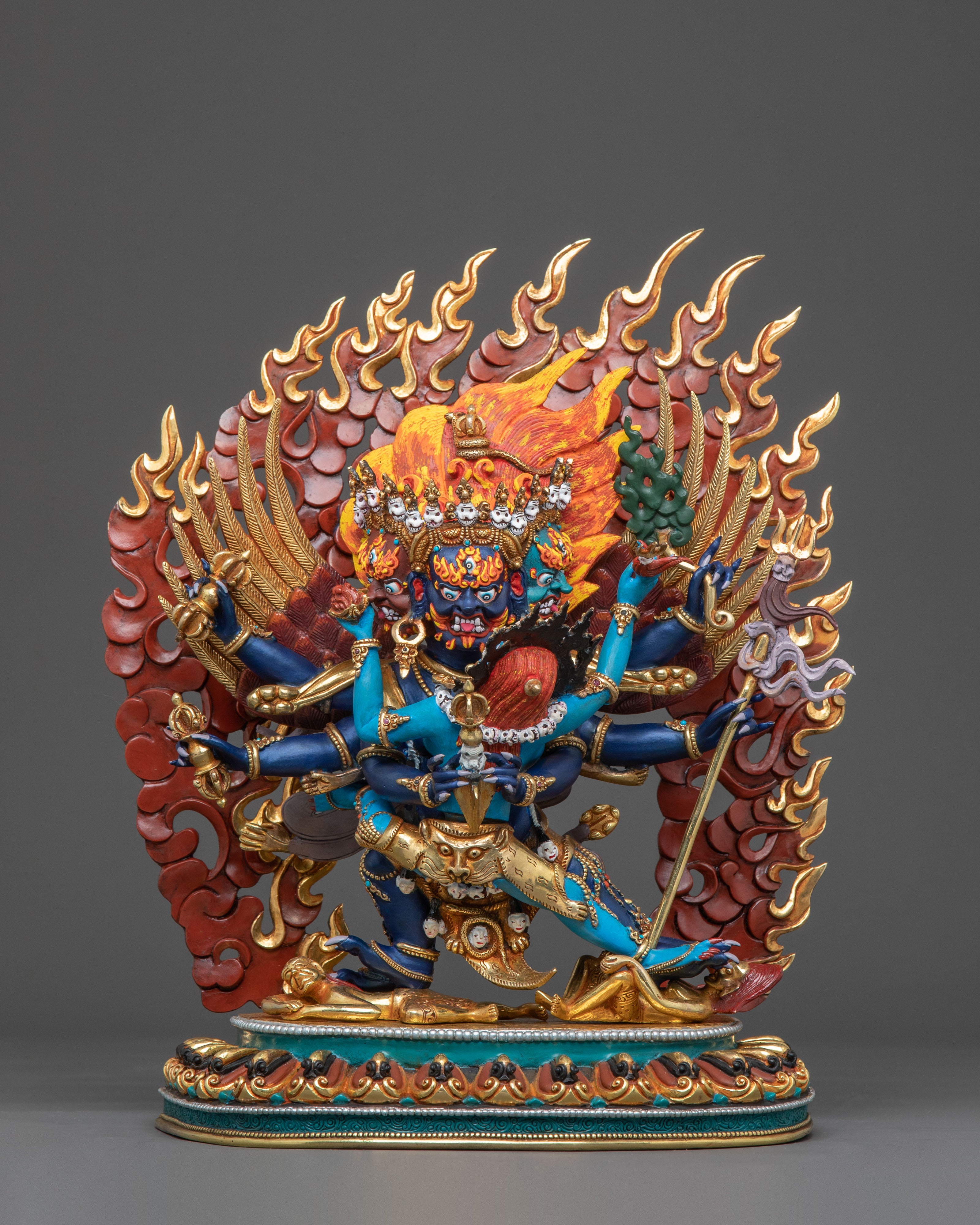 Vajrakilaya Wrathful Deity Sculpture | Buddhist Altar Decor