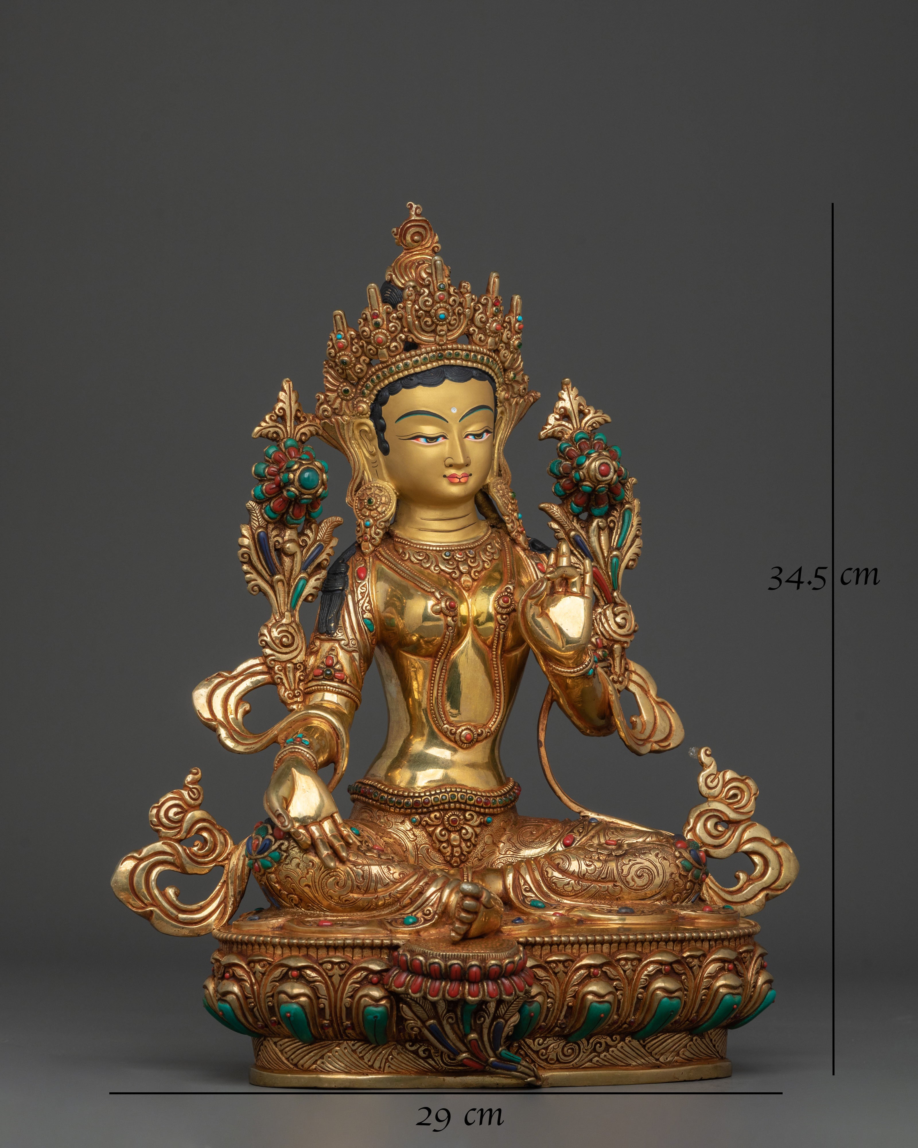 Green Tara Sacred Figurine | Tibetan Buddhist Goddess
