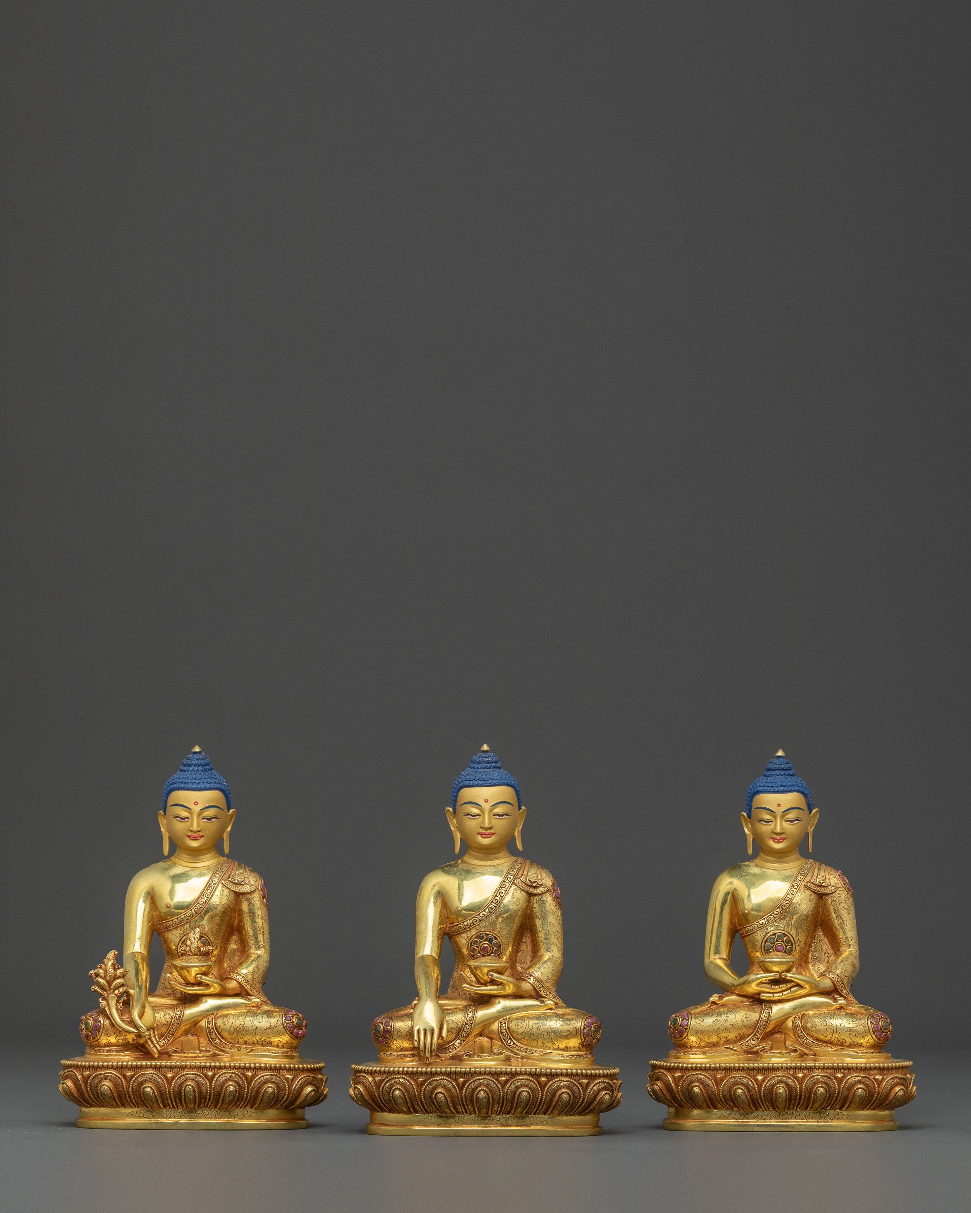 Three Buddhas Spiritual Statue Set
