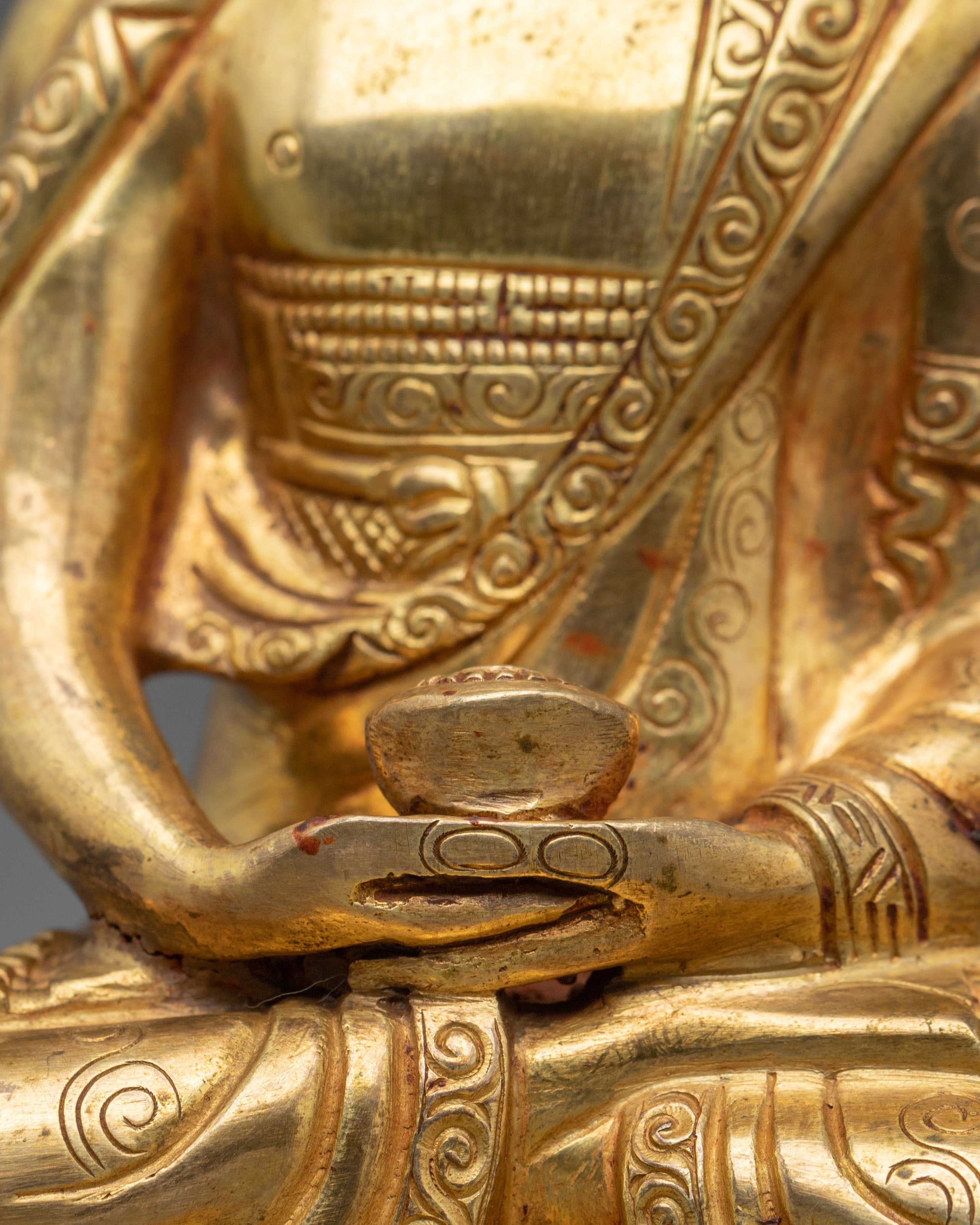 Hand-Carved Amitabha Buddha Statue | Serene & Gold Gilded