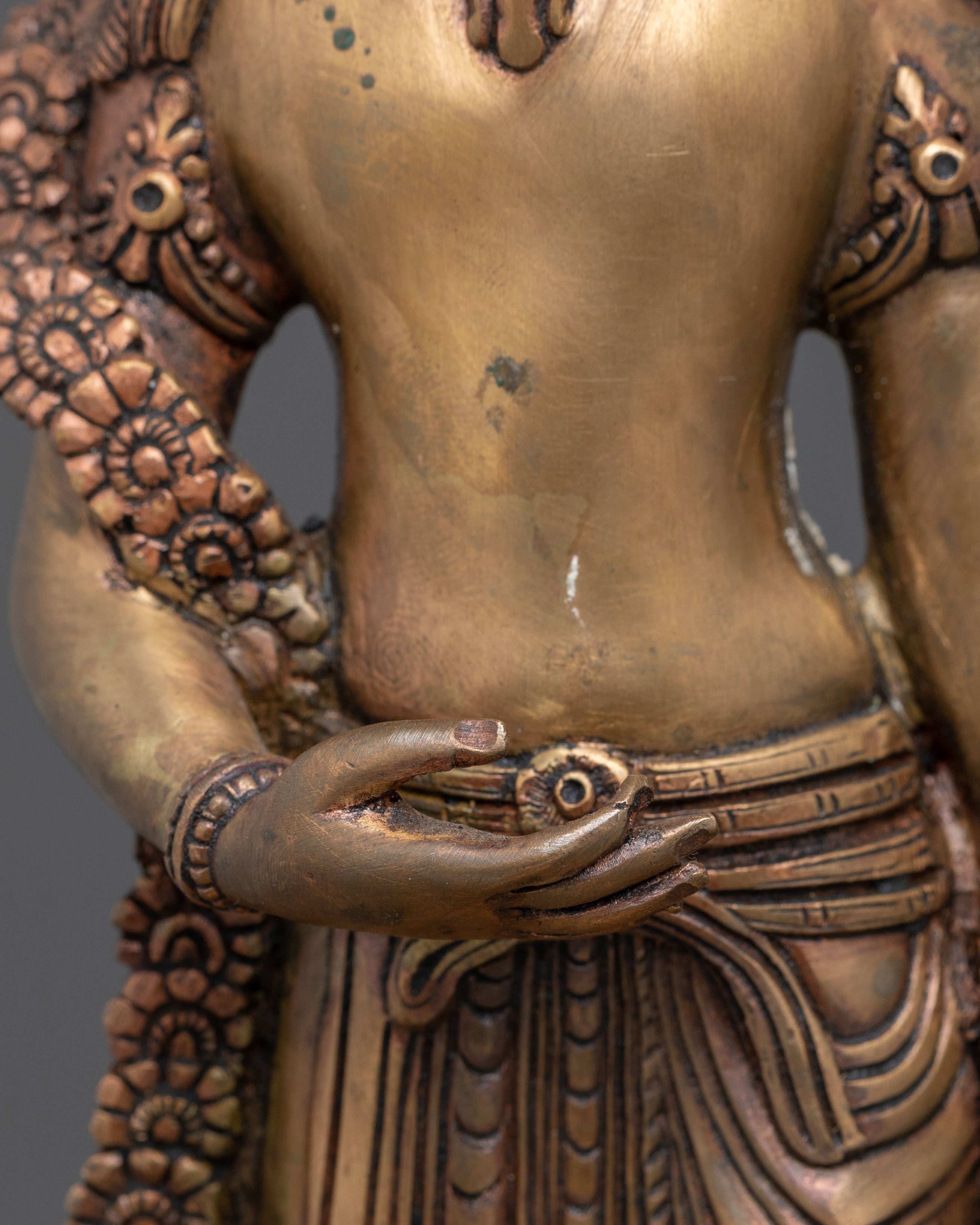Handmade Lokeshwor Statue Set | Oxidized Copper