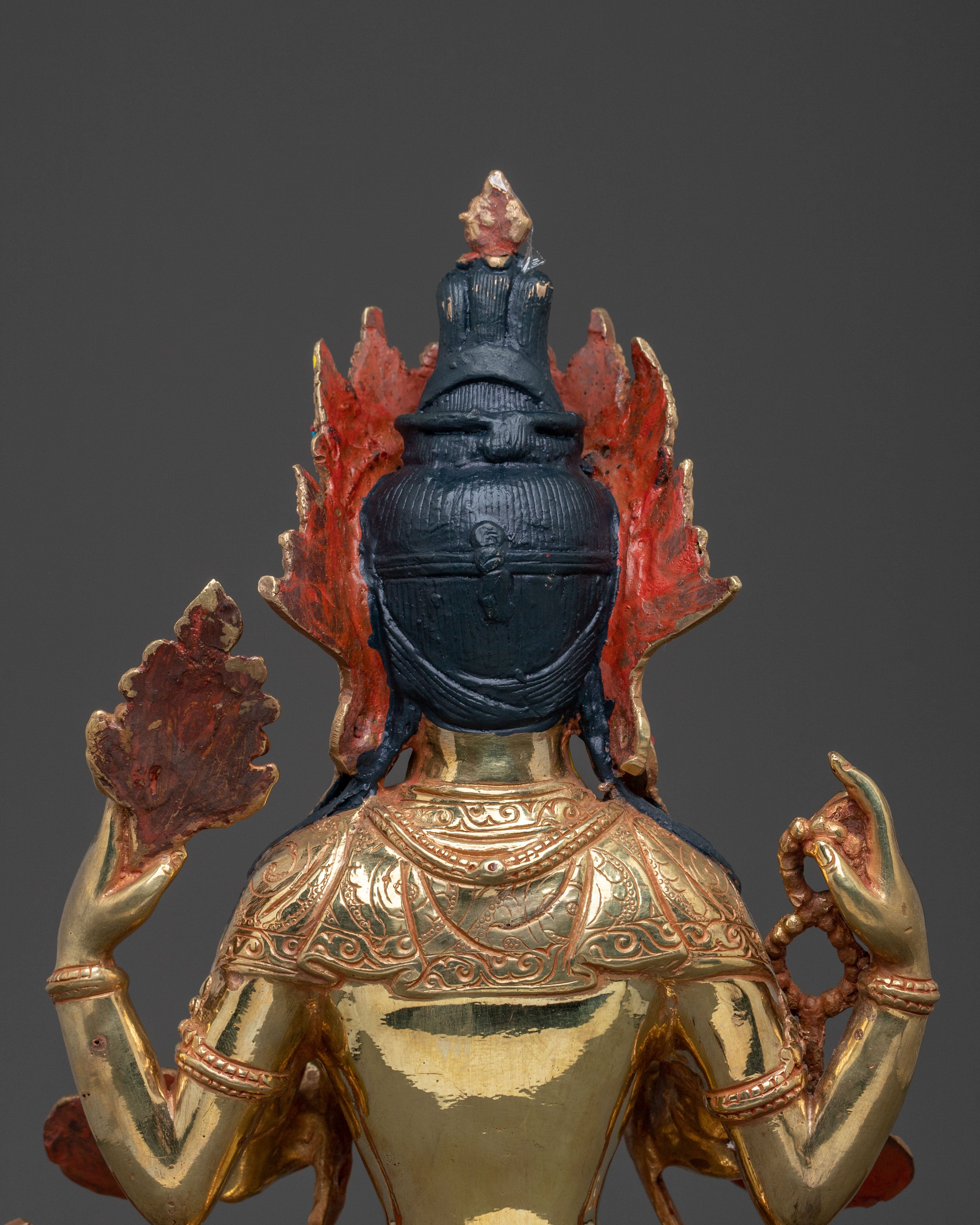 Chenrezig: 24k Gold Gilded Sculpture