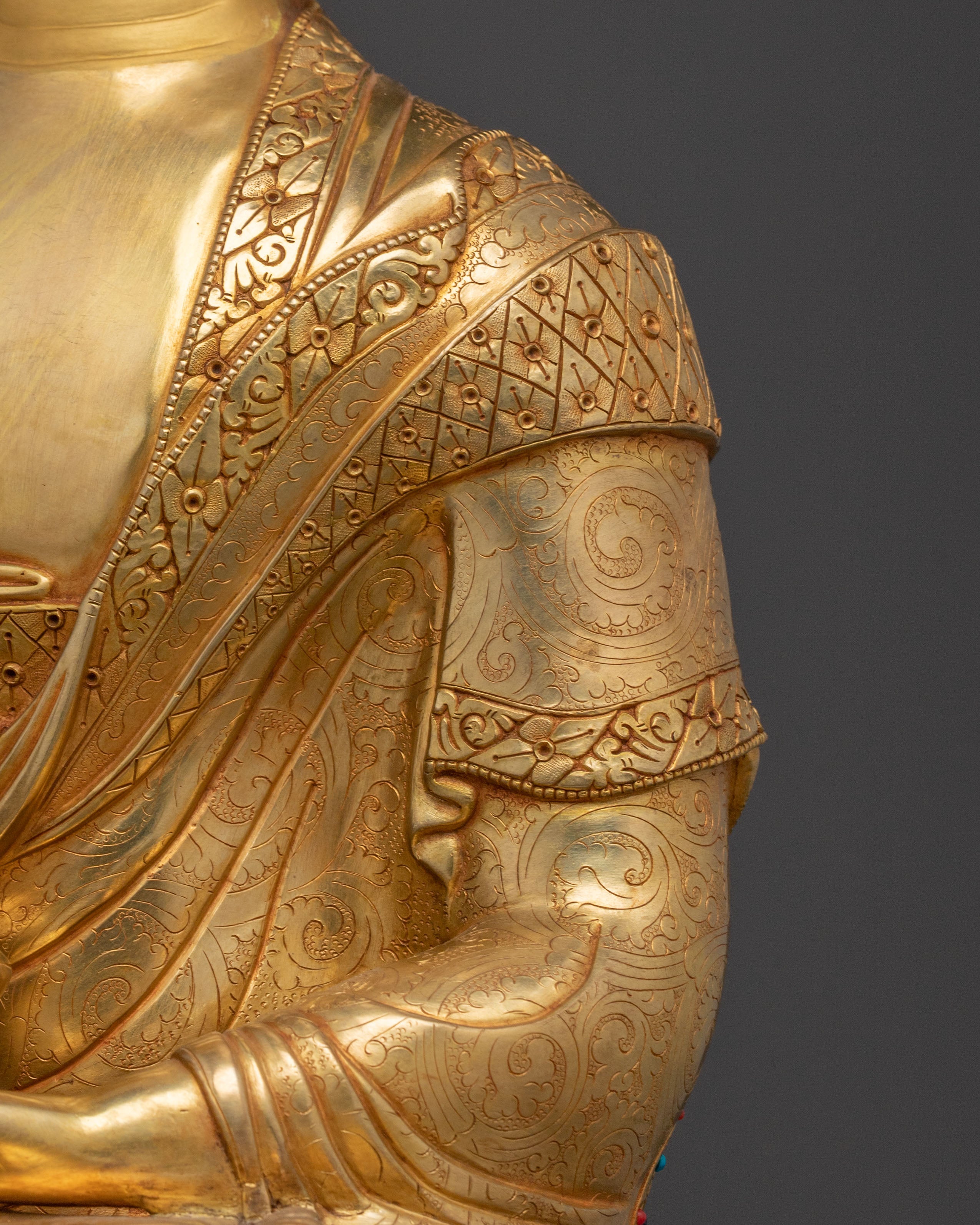 Handcrafted Medicine Buddha Sacred Statue | 24K Gold Gilded