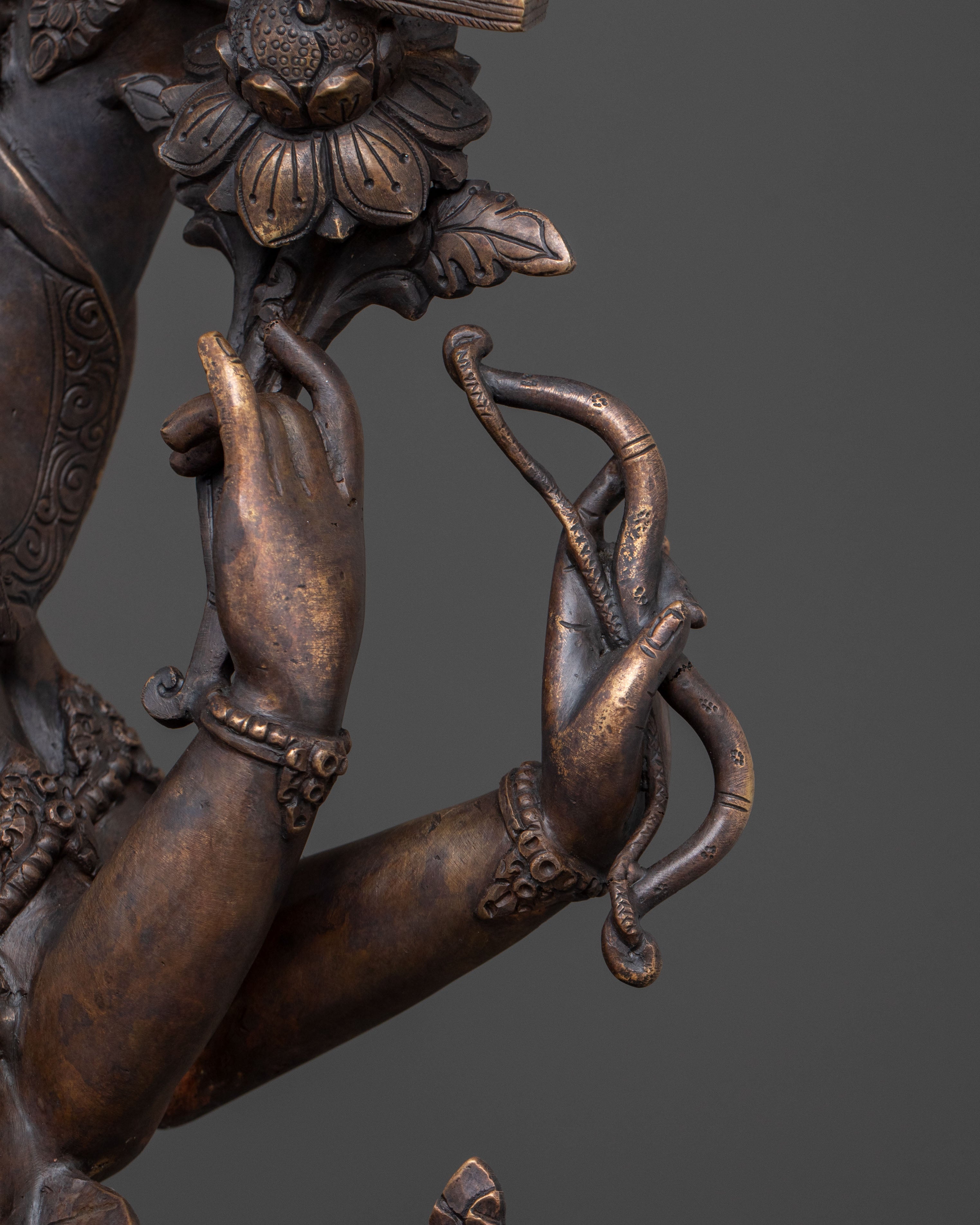 Namasangati Sacred Statue | Finish Oxidized Copper Buddhist Sculpture