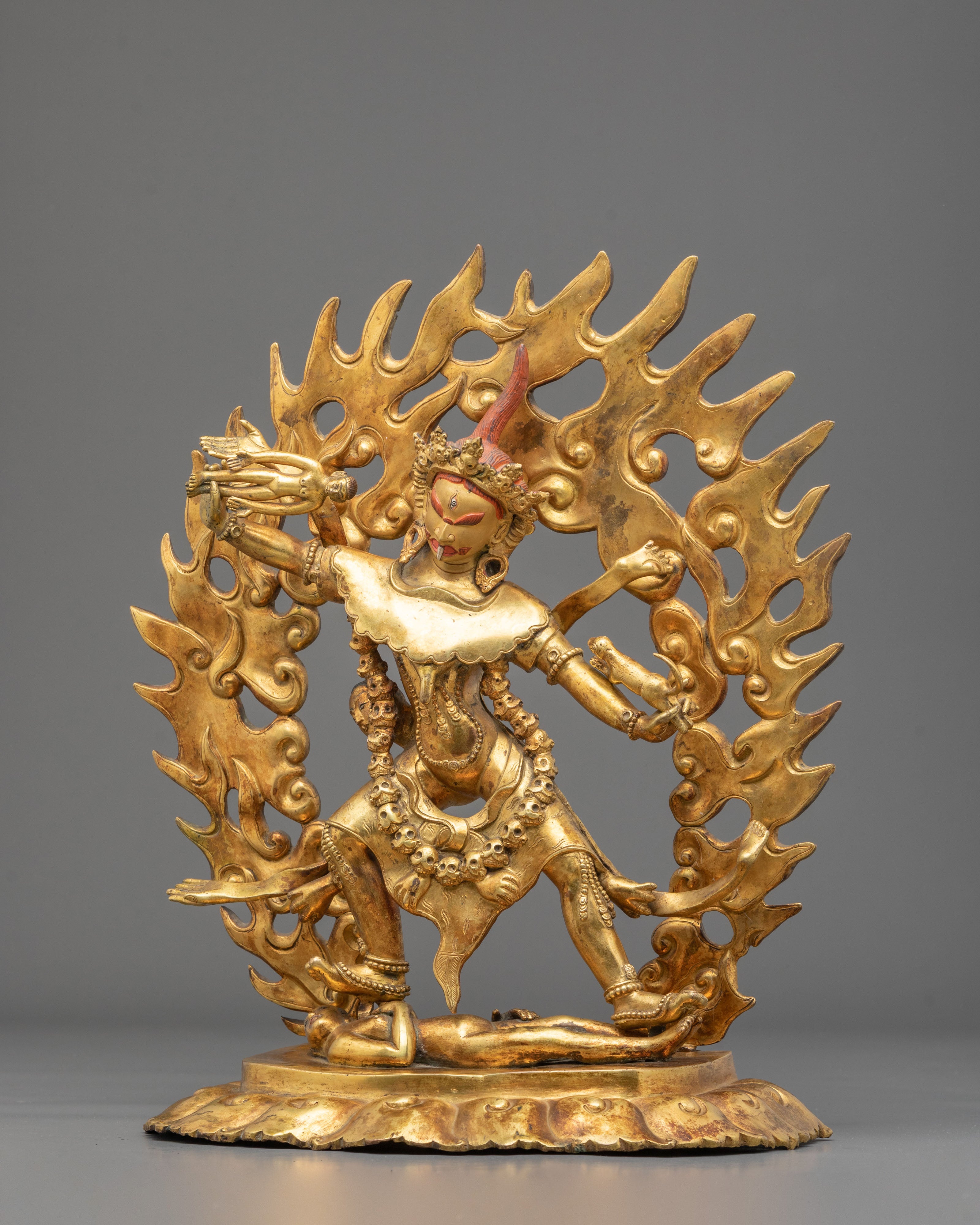 Ekajati Copper Sculpture - Hand-Gilded Masterpiece