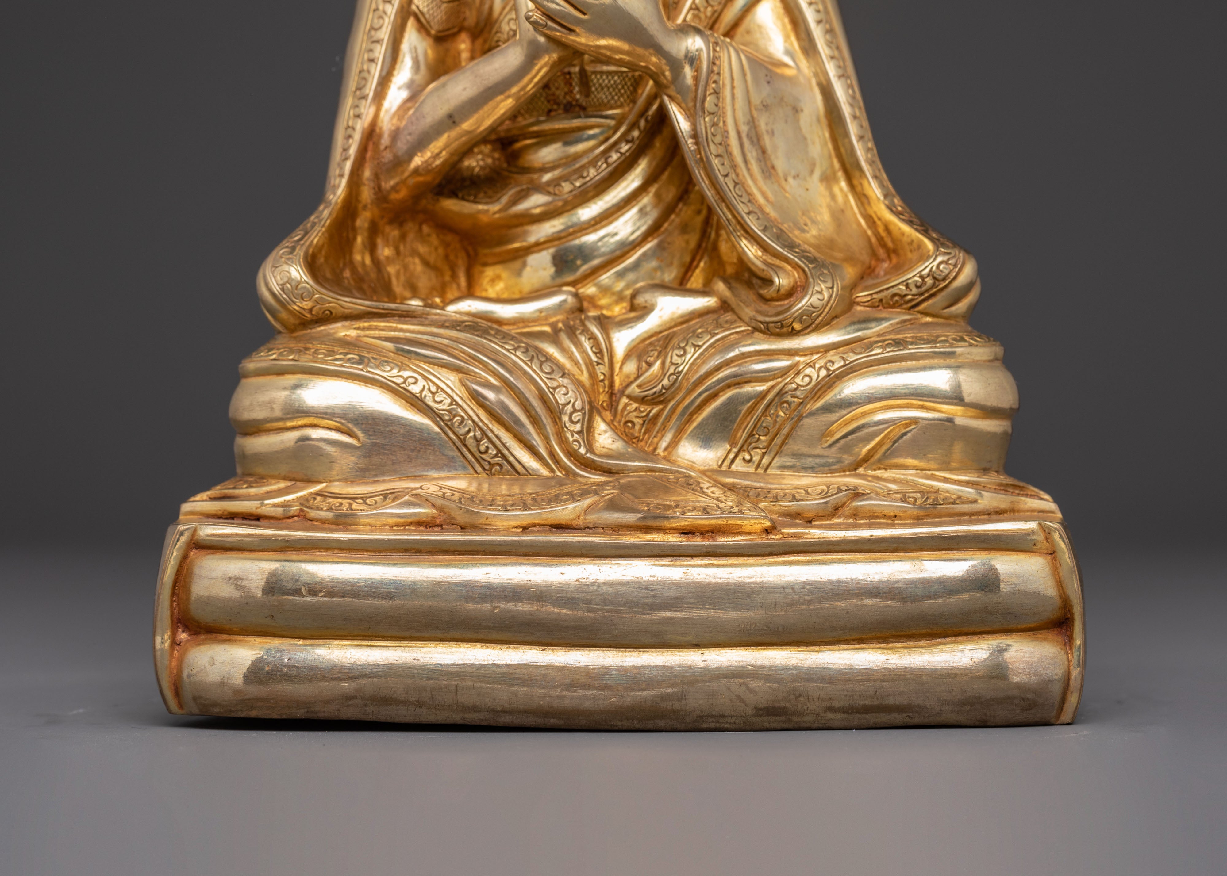 Handmade Karmapa Copper Body Statue | Gilded in 24K Gold