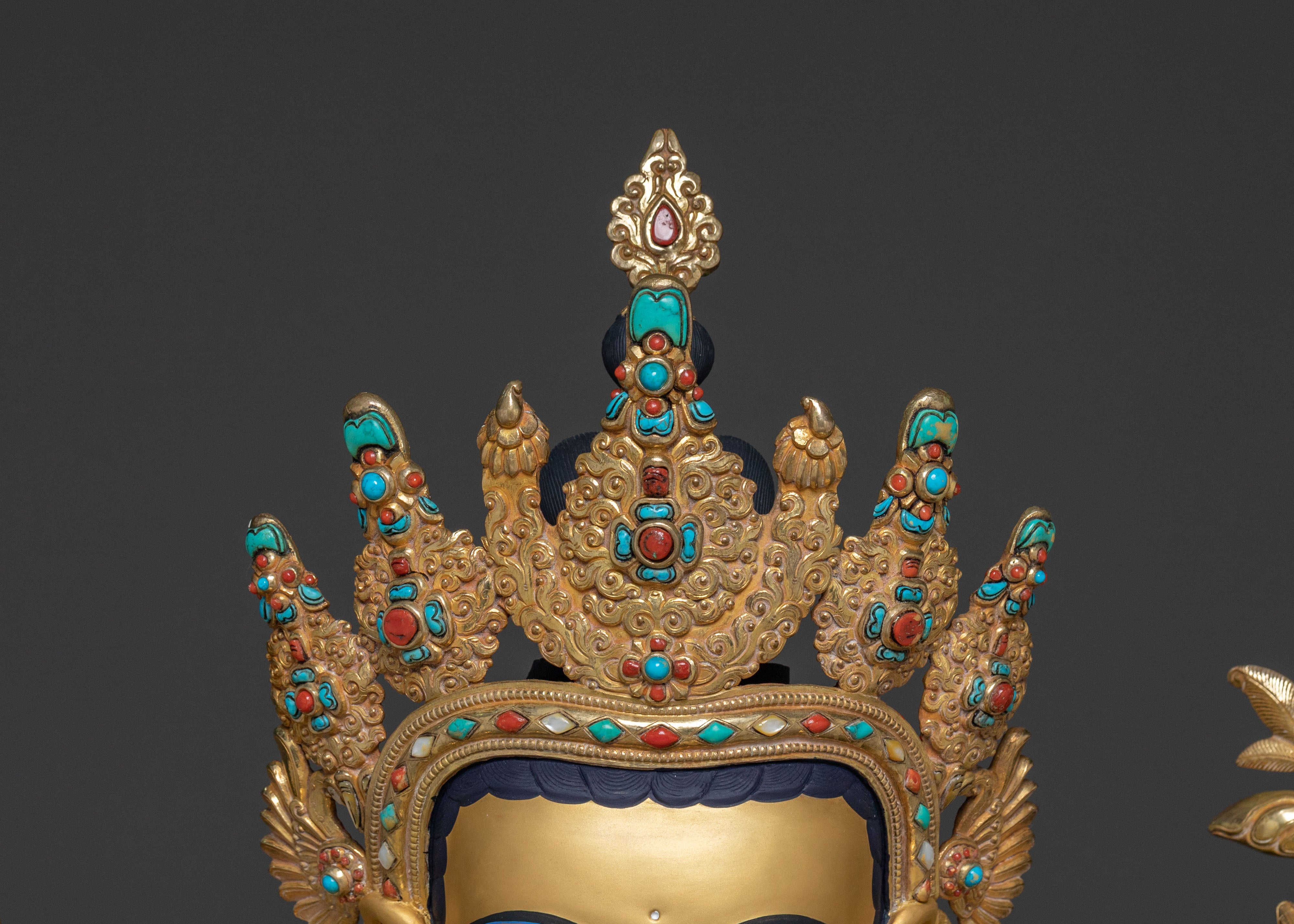 Chenrezig Divine Statue | 24K Gold Gilded Copper Statue