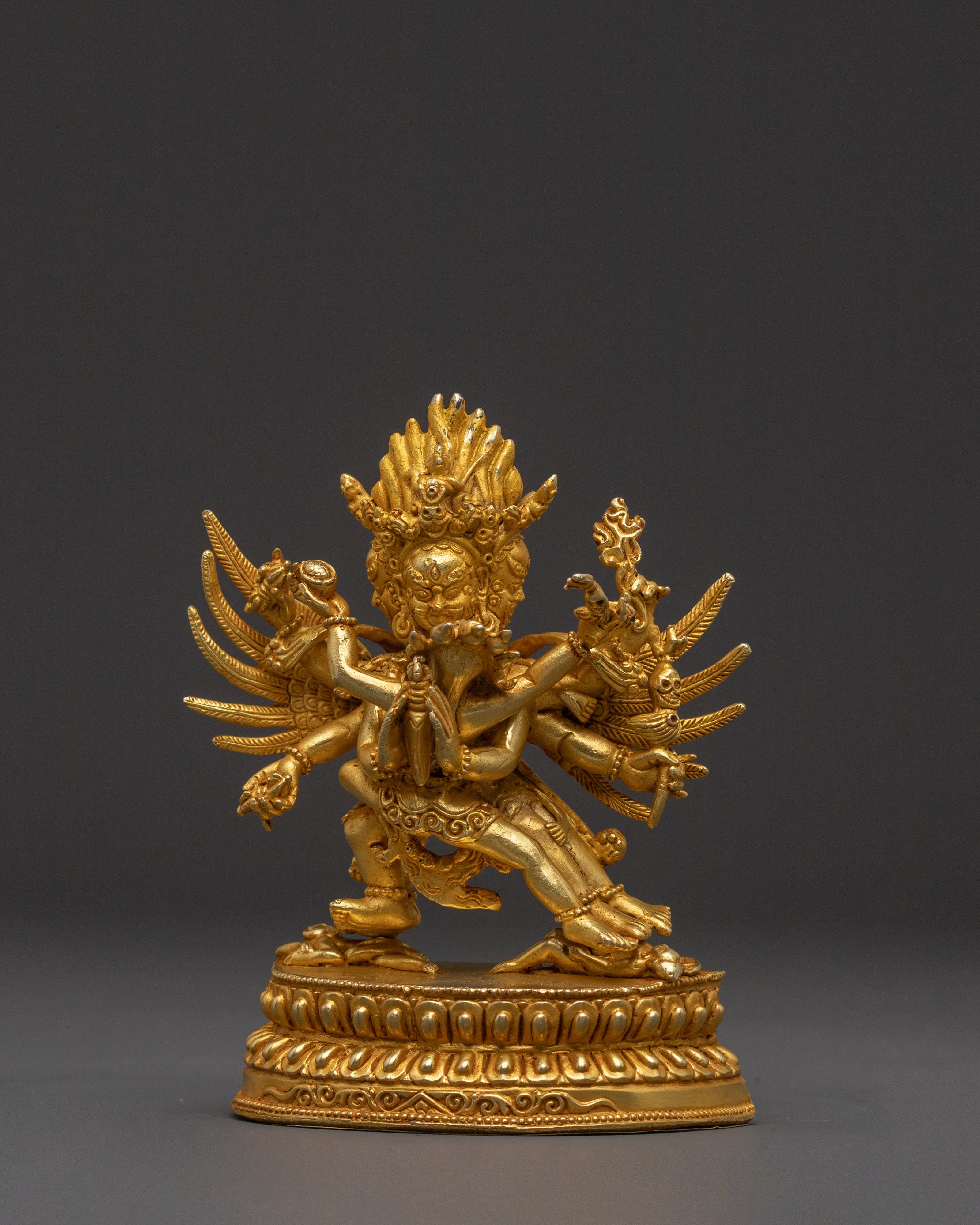 Vajrakilaya Traditional Statue – Sacred Protector Gold Finish