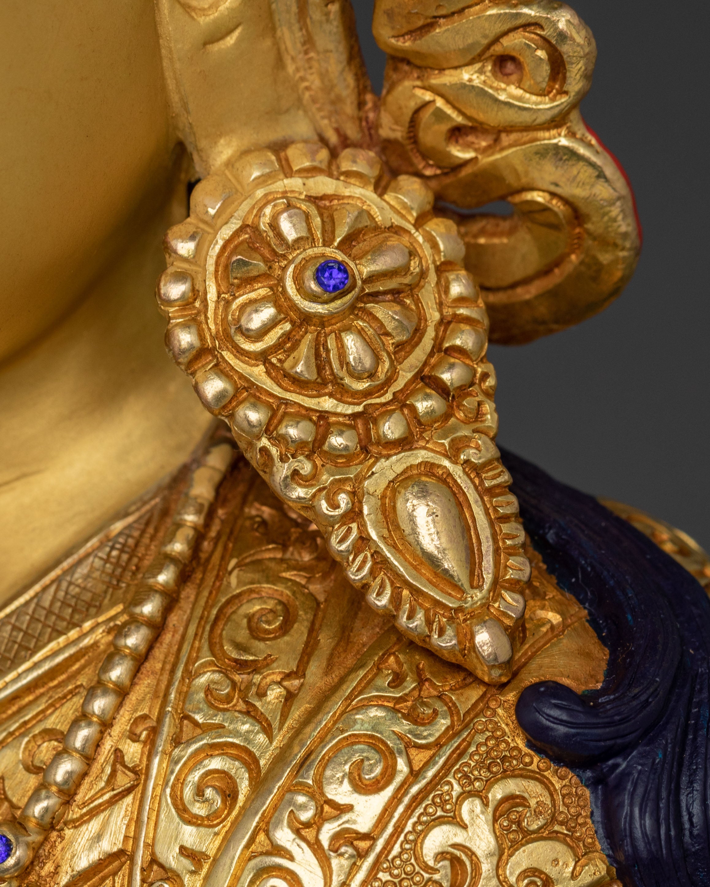 Guru Rinpoche Statue | 24K Gold Gilded Buddhist Master