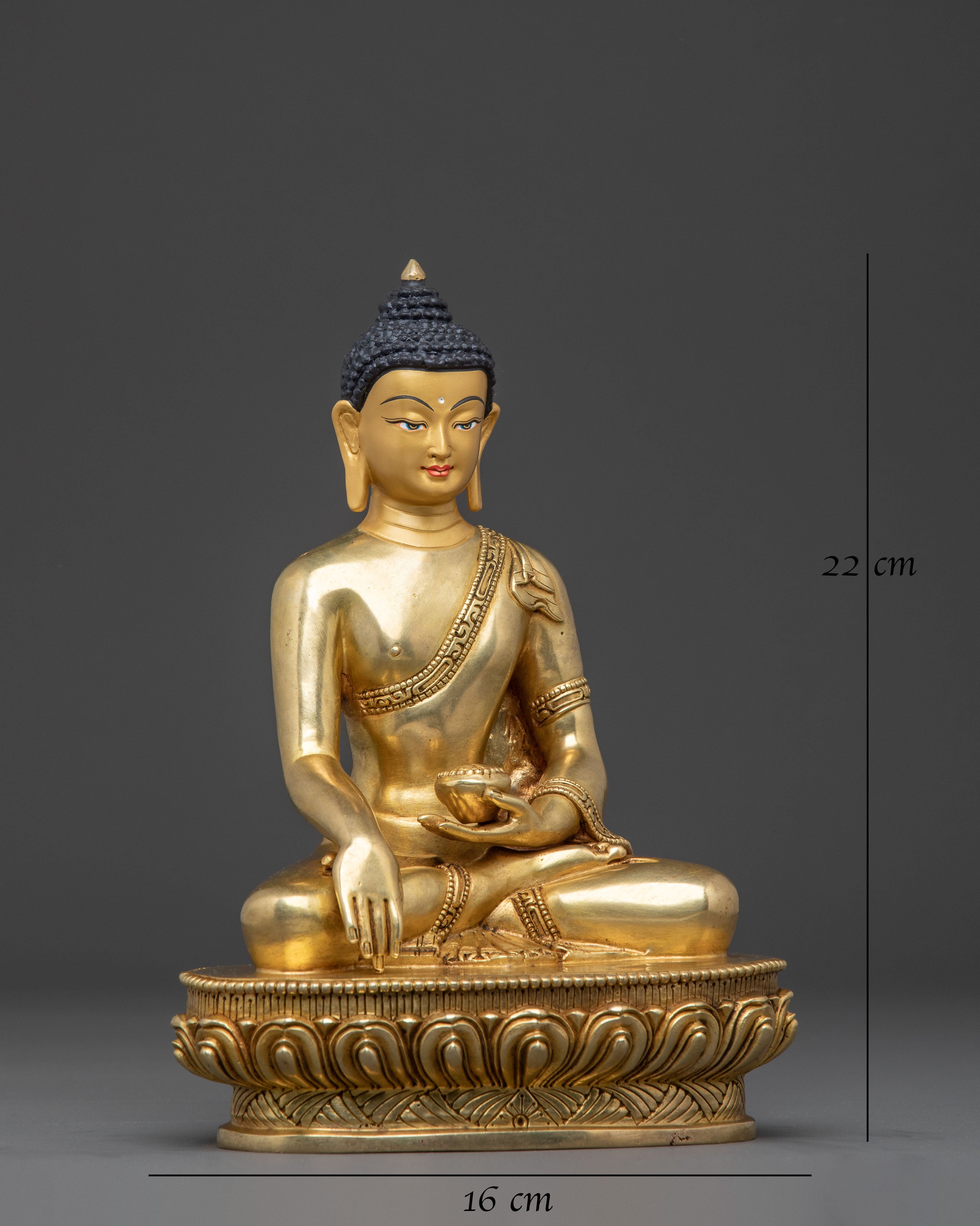 Shakyamuni Buddha Traditional Handcrafted Statue – 24K Gilded