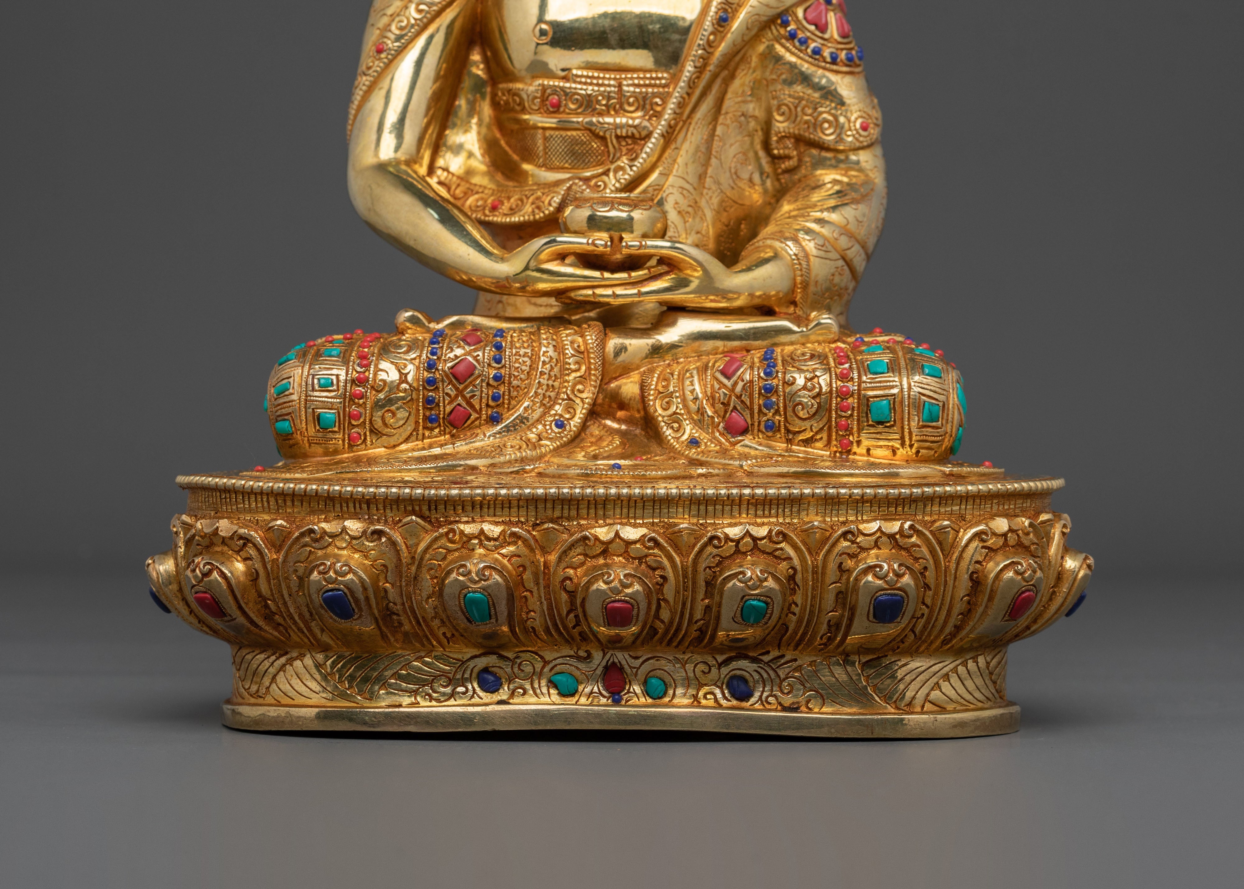 Amitabha Buddha Radiant Sculpture | Gilded Serenity