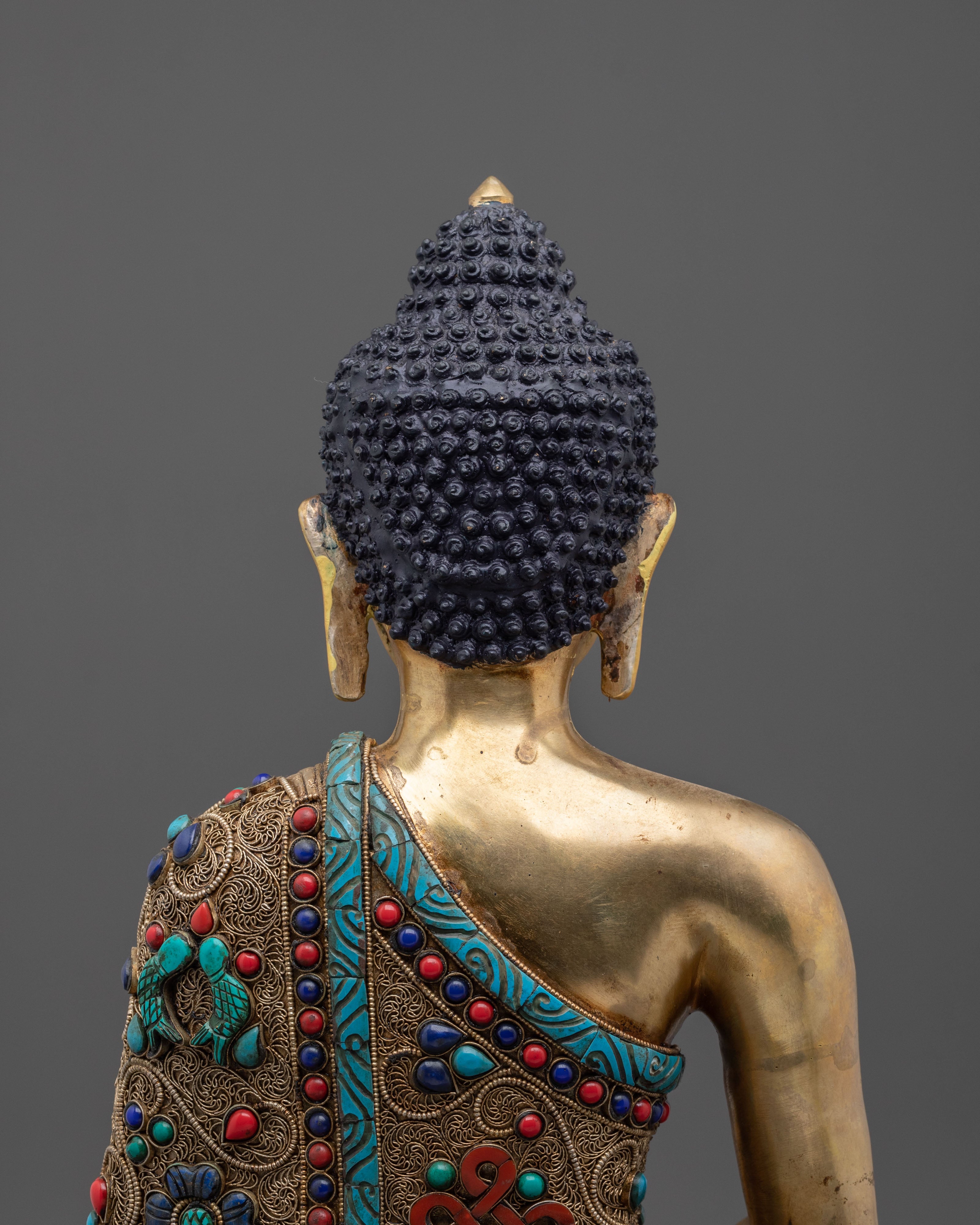 24K Gold Gilded Amitabha Buddha Mahayana Statue
