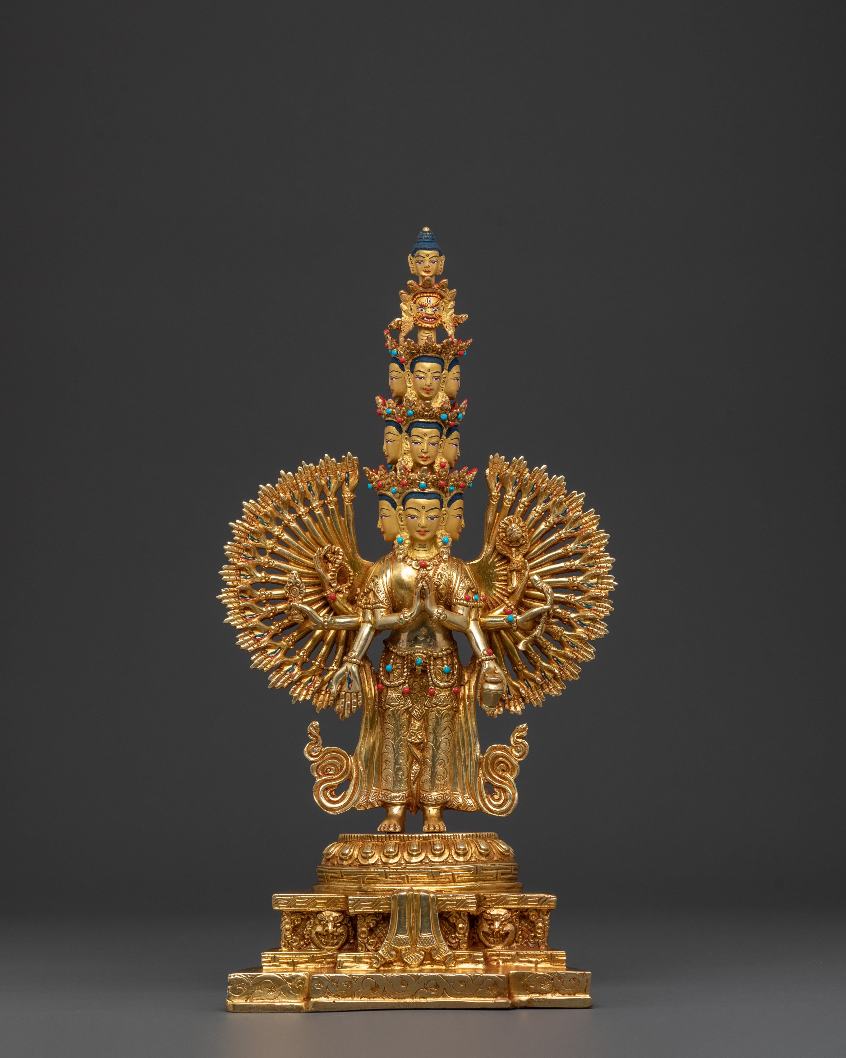 1000 Armed Chenrezig Statue | 24K Gold Gilded Icon