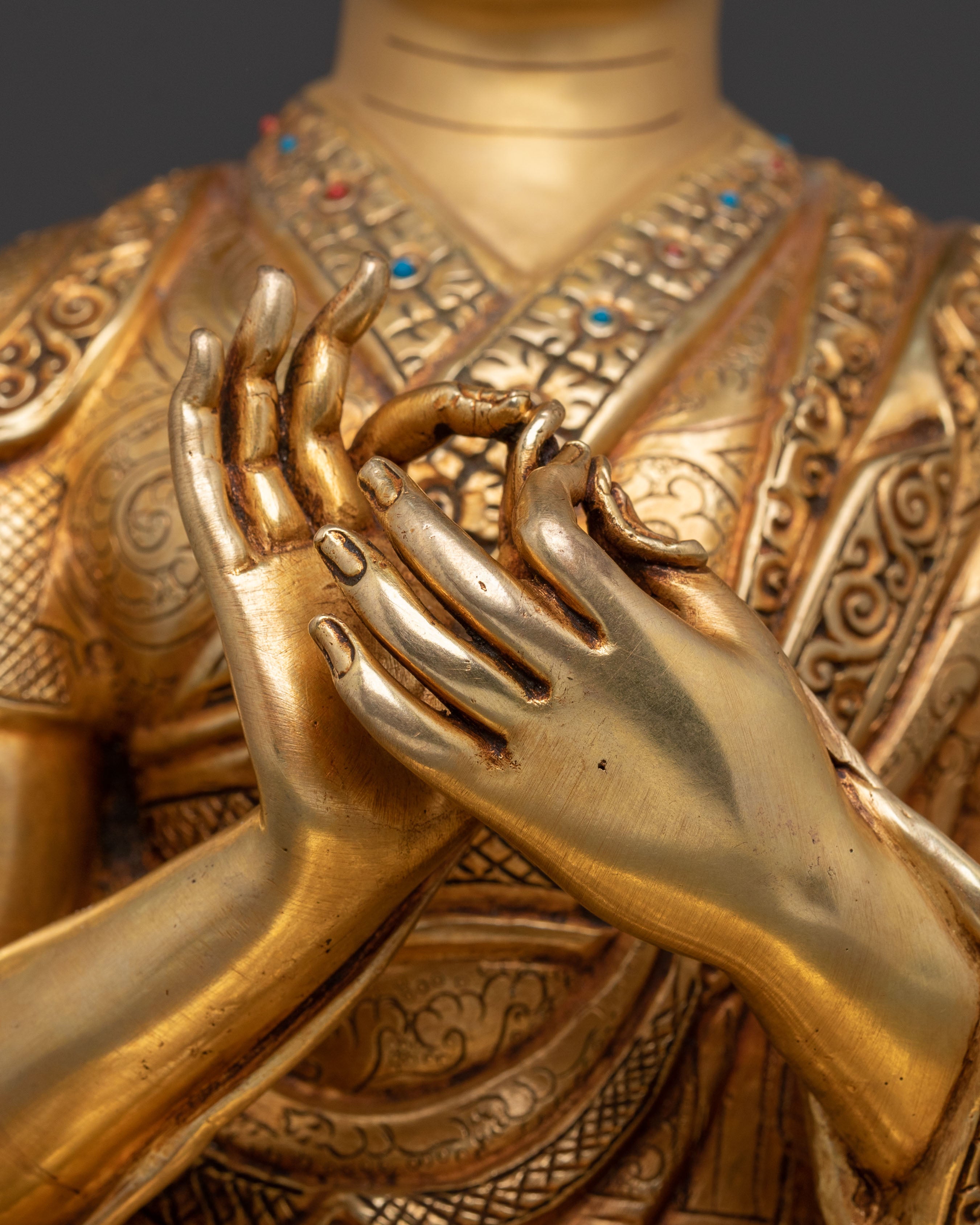 Tsongkhapa Sacred Statue with Disciples | Spiritual Icons