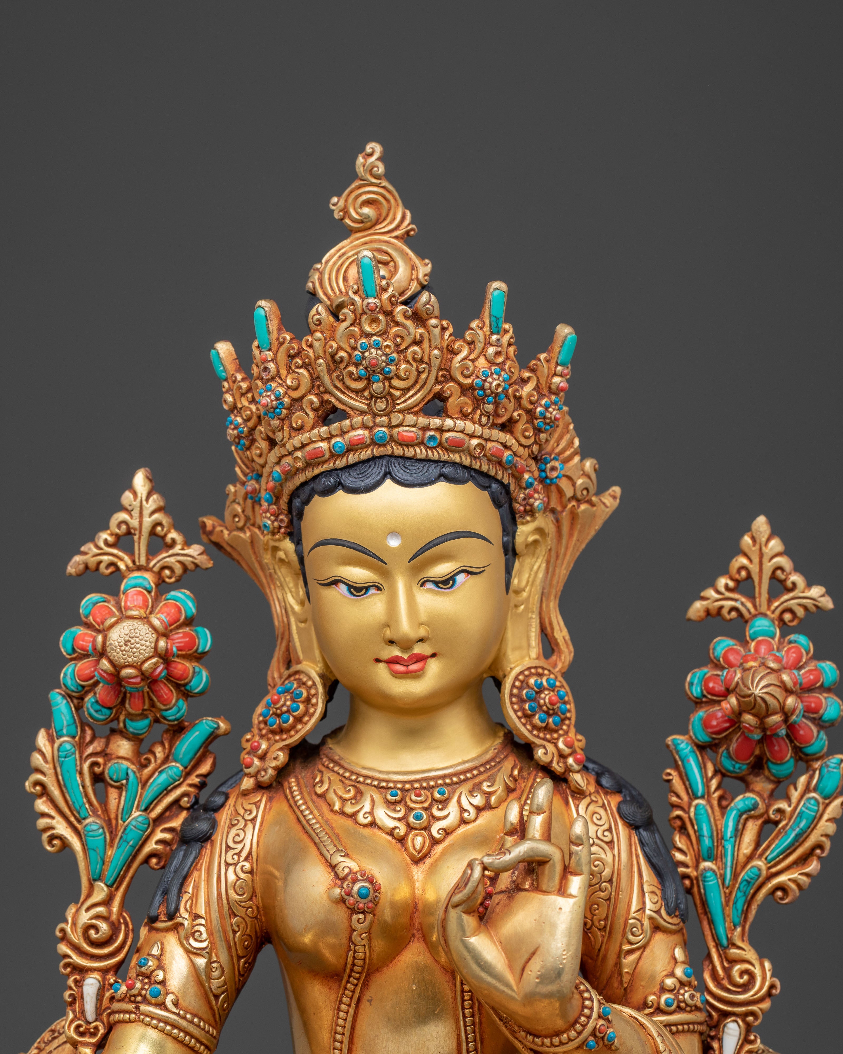 Green Tara Protector Statue | acred Sculpture for Spiritual Spaces