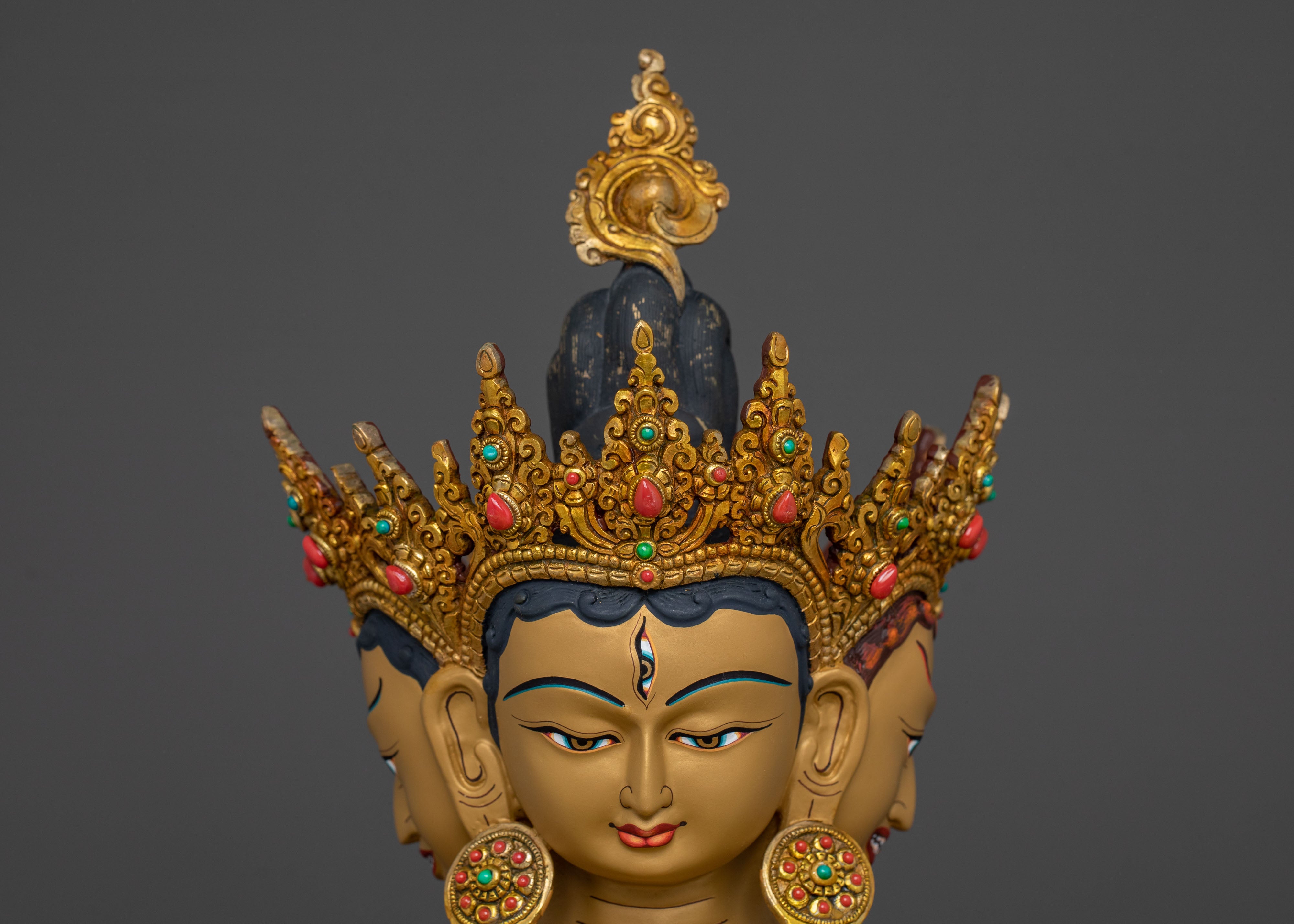 Sacred Namgyalma Sculpture: 24K Gold Gilded