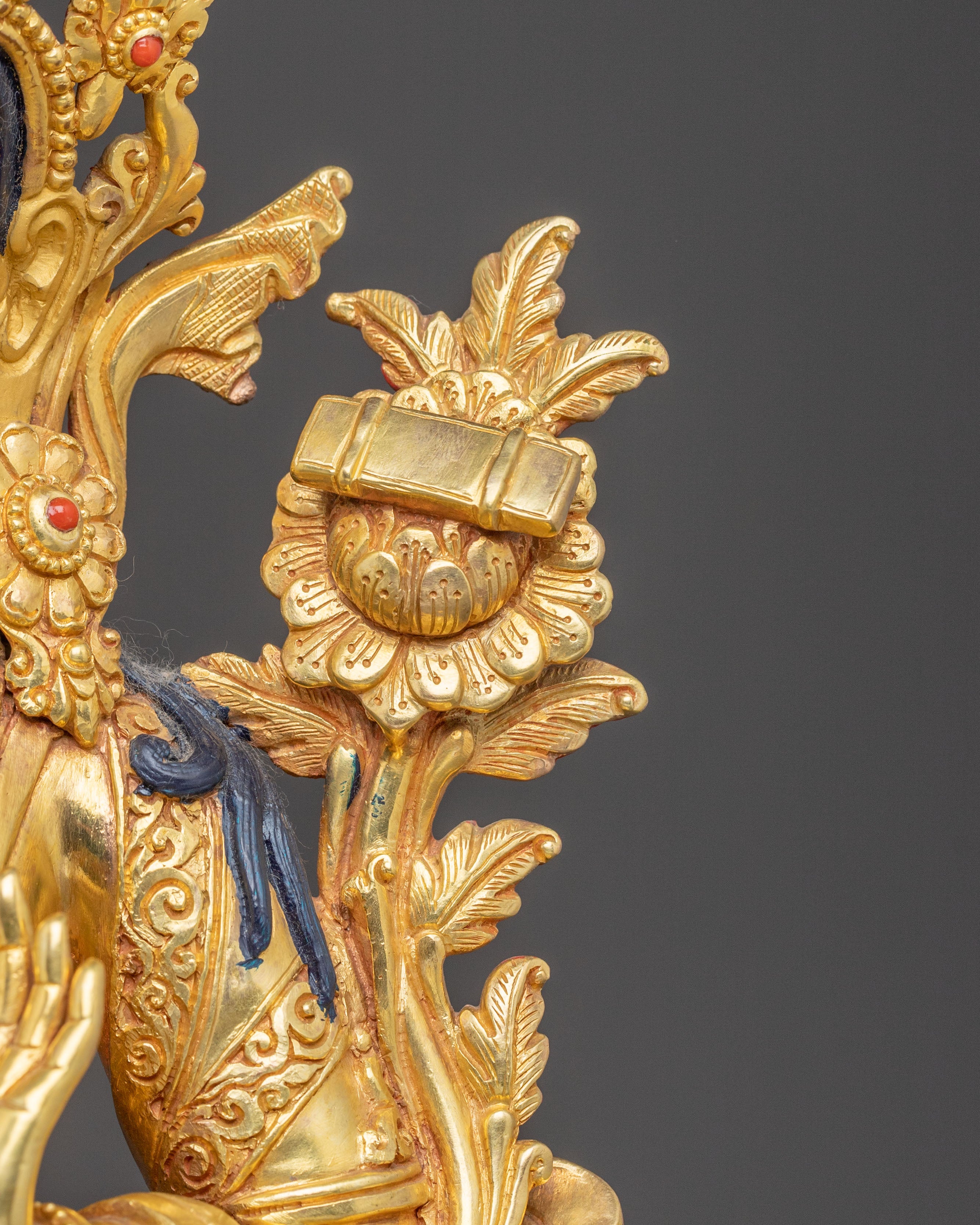 24K Gilded Manjushri Blessing Statue