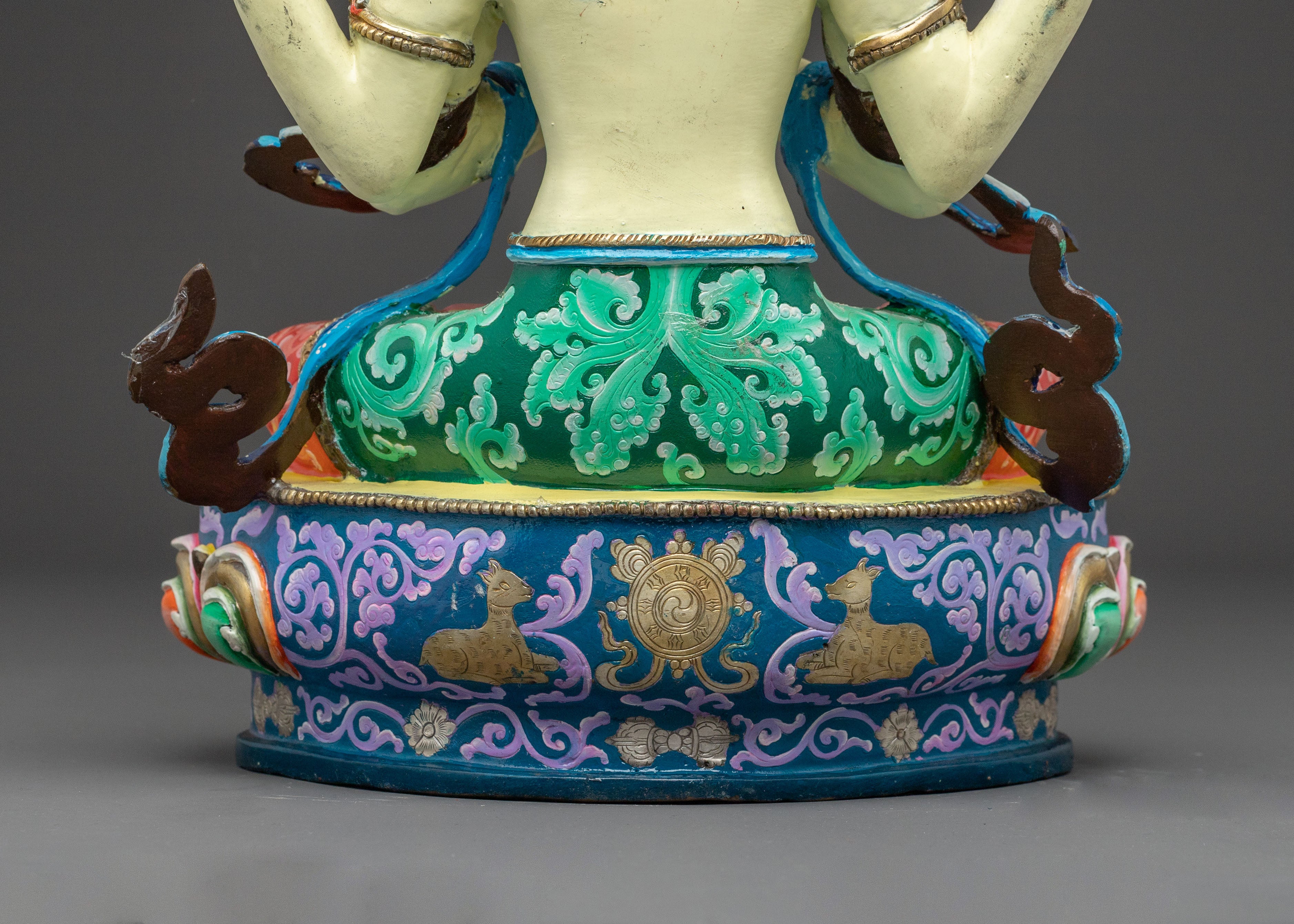 Chenrezig Guardian of Mercy Statue | Hand-Gilded Copper
