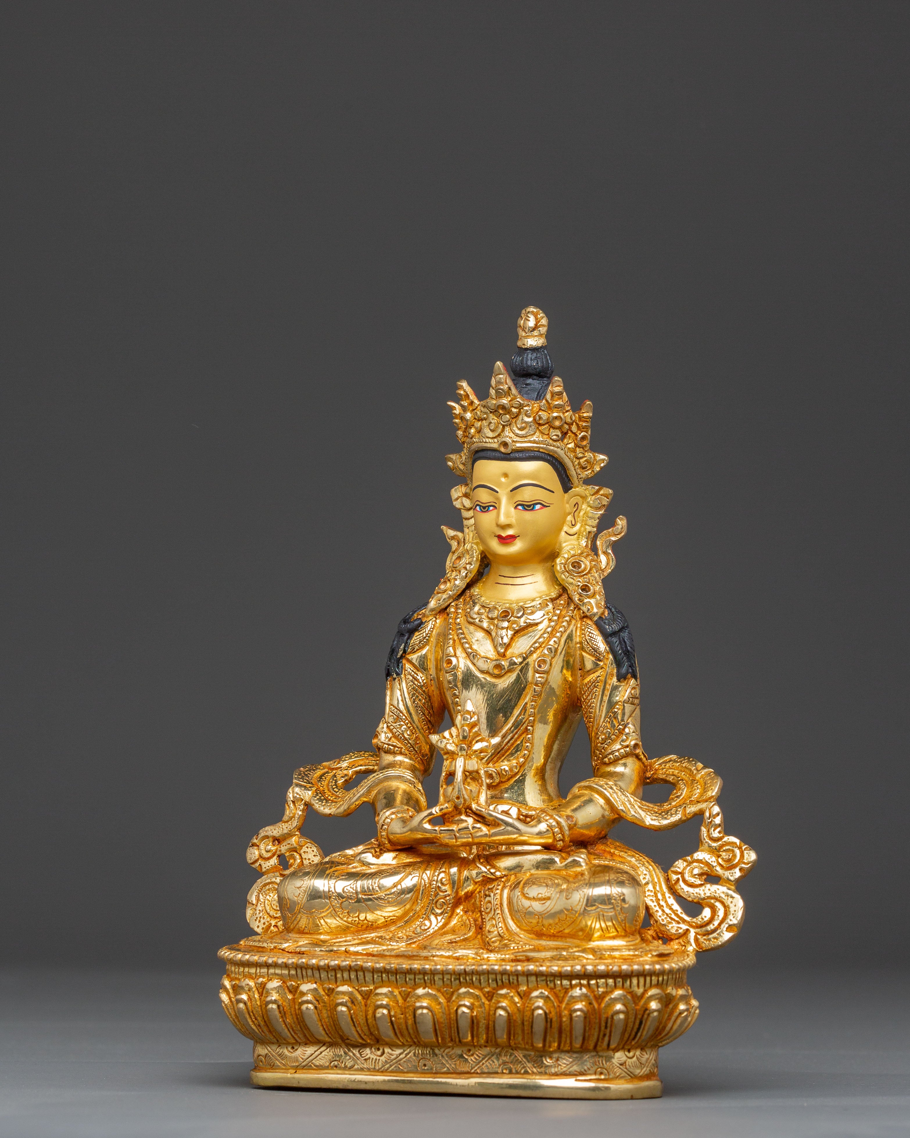 Amitayus Statue: Symbolizing Longevity | Gold Gilded Sculpture