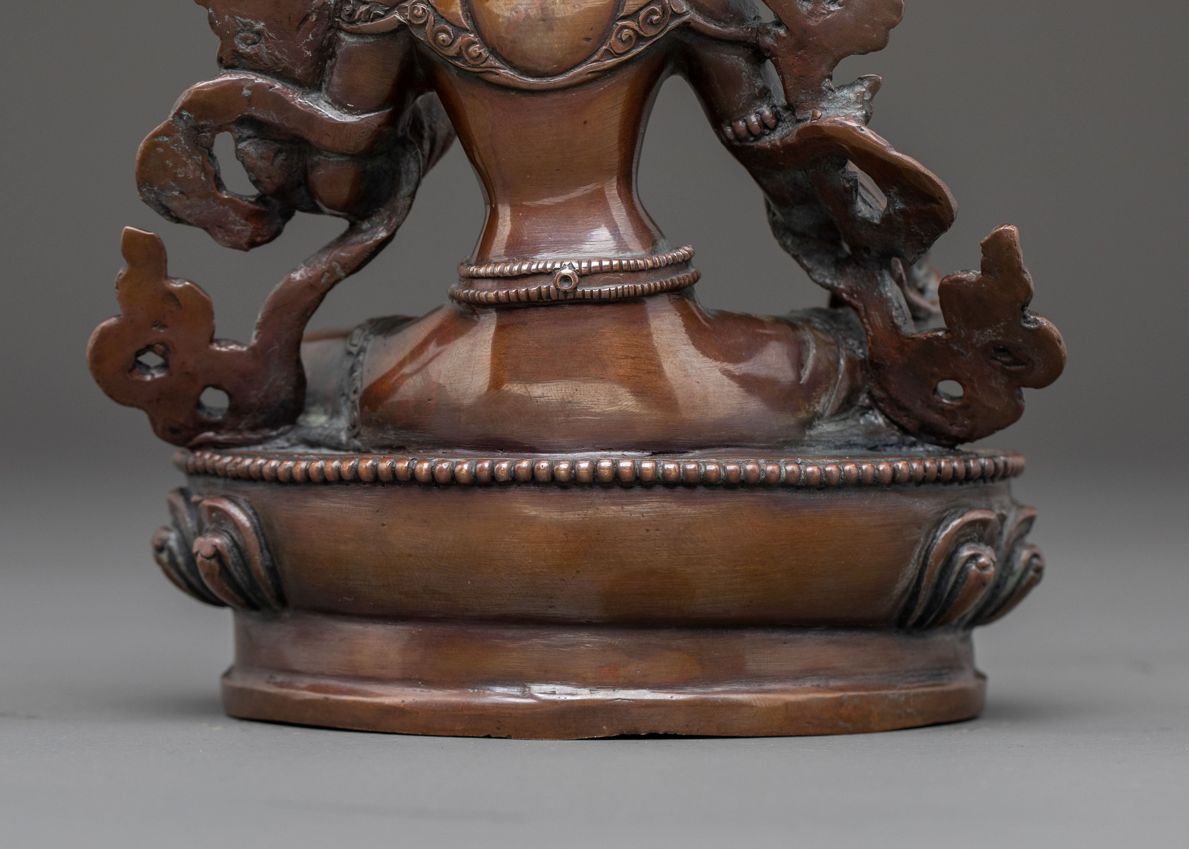 Mother Green Tara Blessing Statue - Oxidized Copper