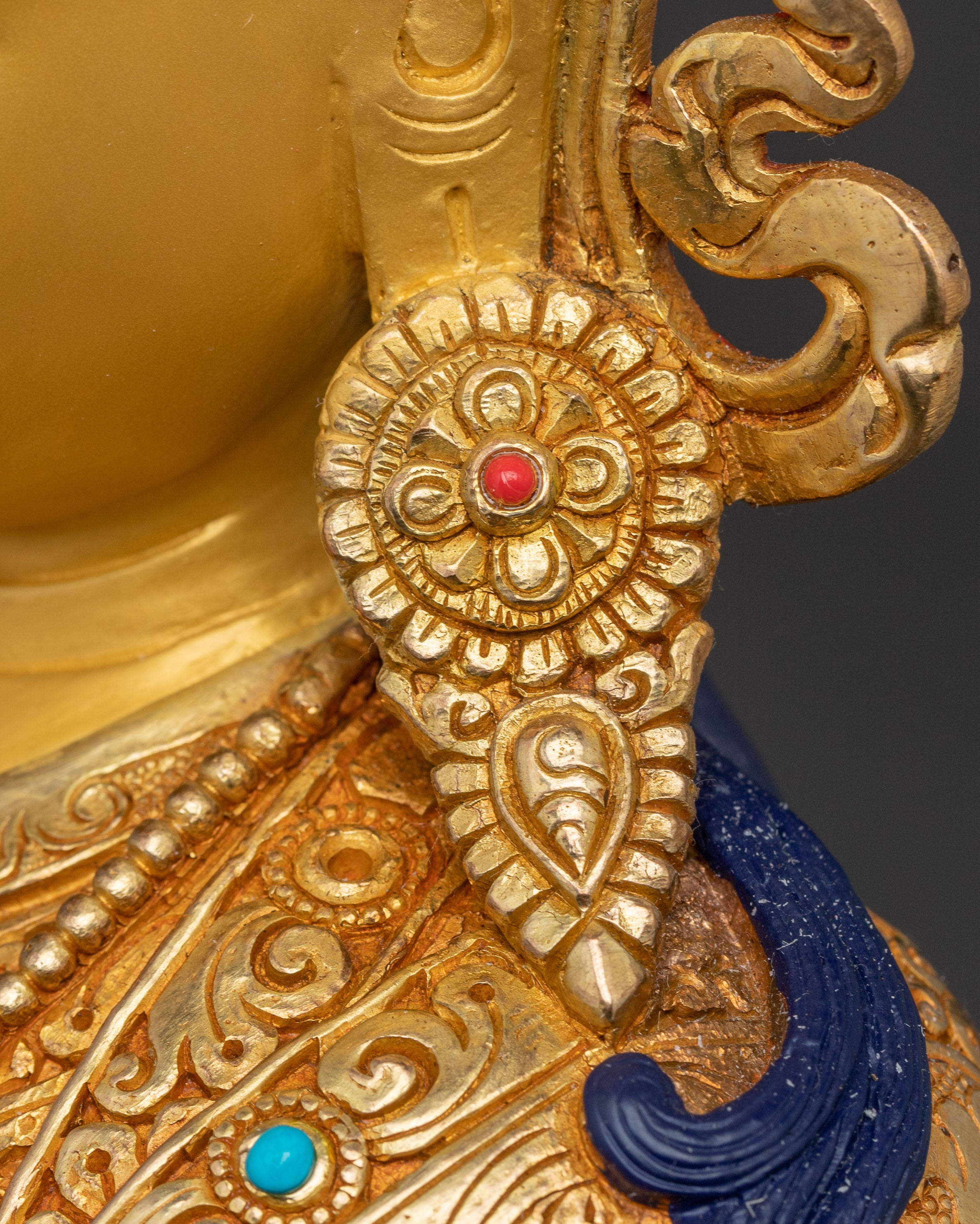 Handmade Buddhist Statue of Lotus Born Guru Rinpoche | Tantric Master