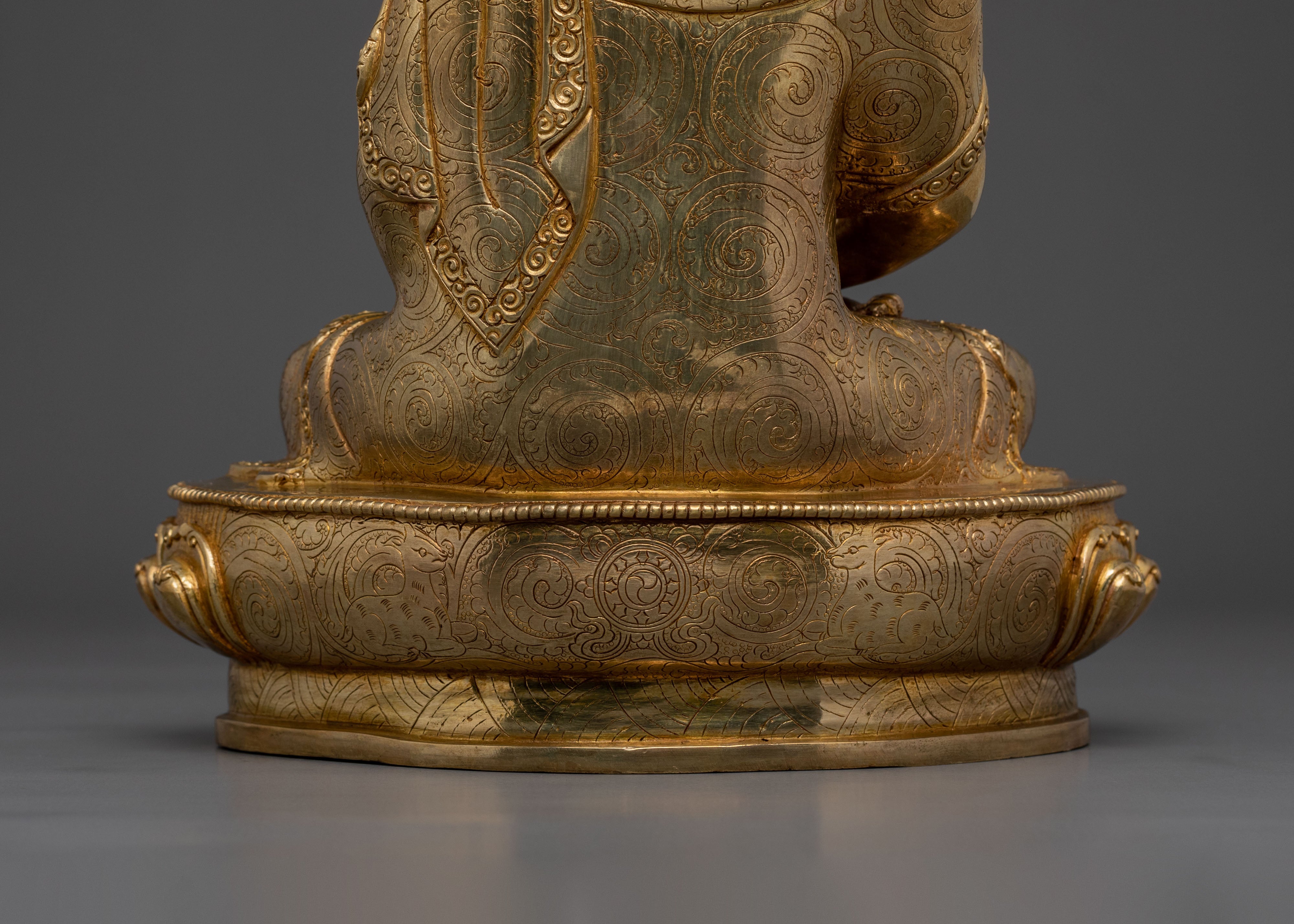 Sacred Amitabha Buddha Statue of Infinite Light - 24K Gold Gilded