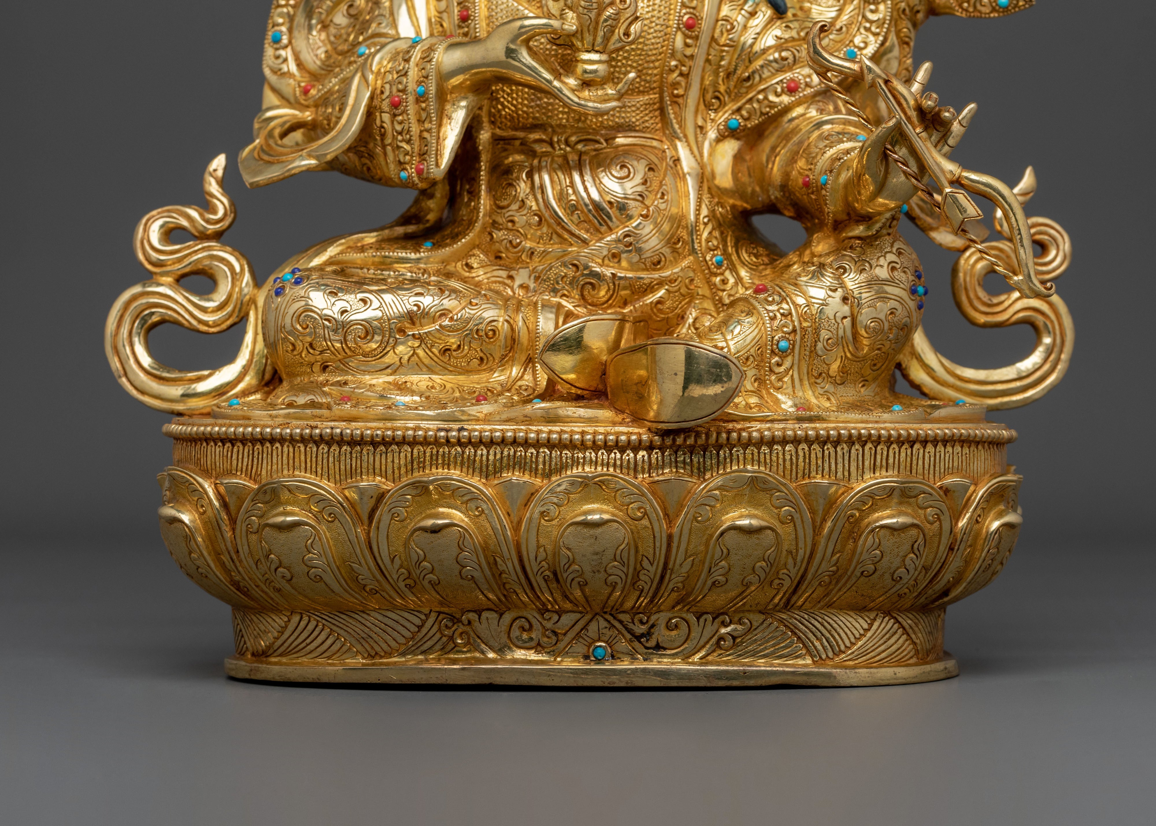 King Gesar Statue| 24K Gold Gilded Guardian Figurine
