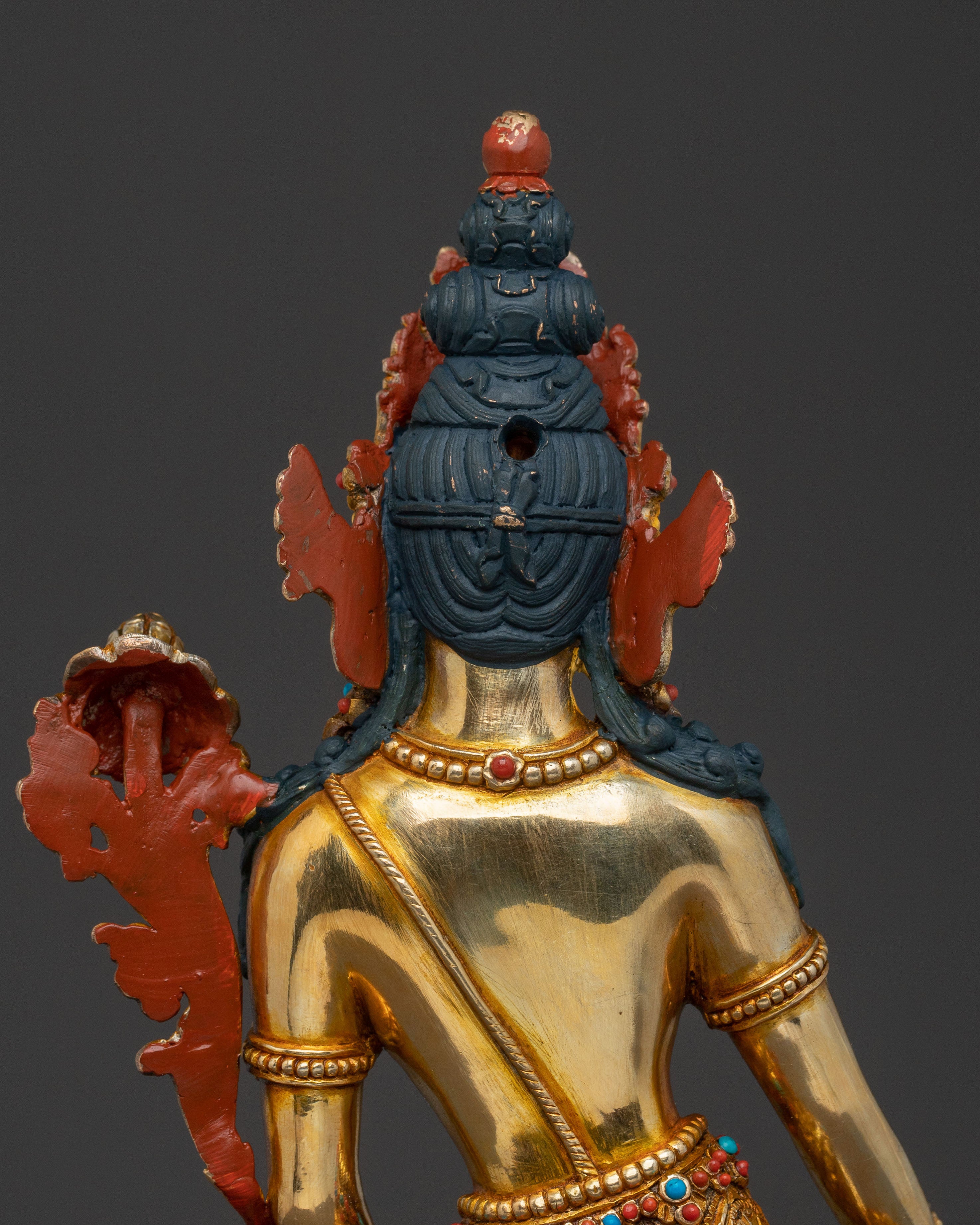 Padmapani Lokesvara Statue: 24K Gold Gilded