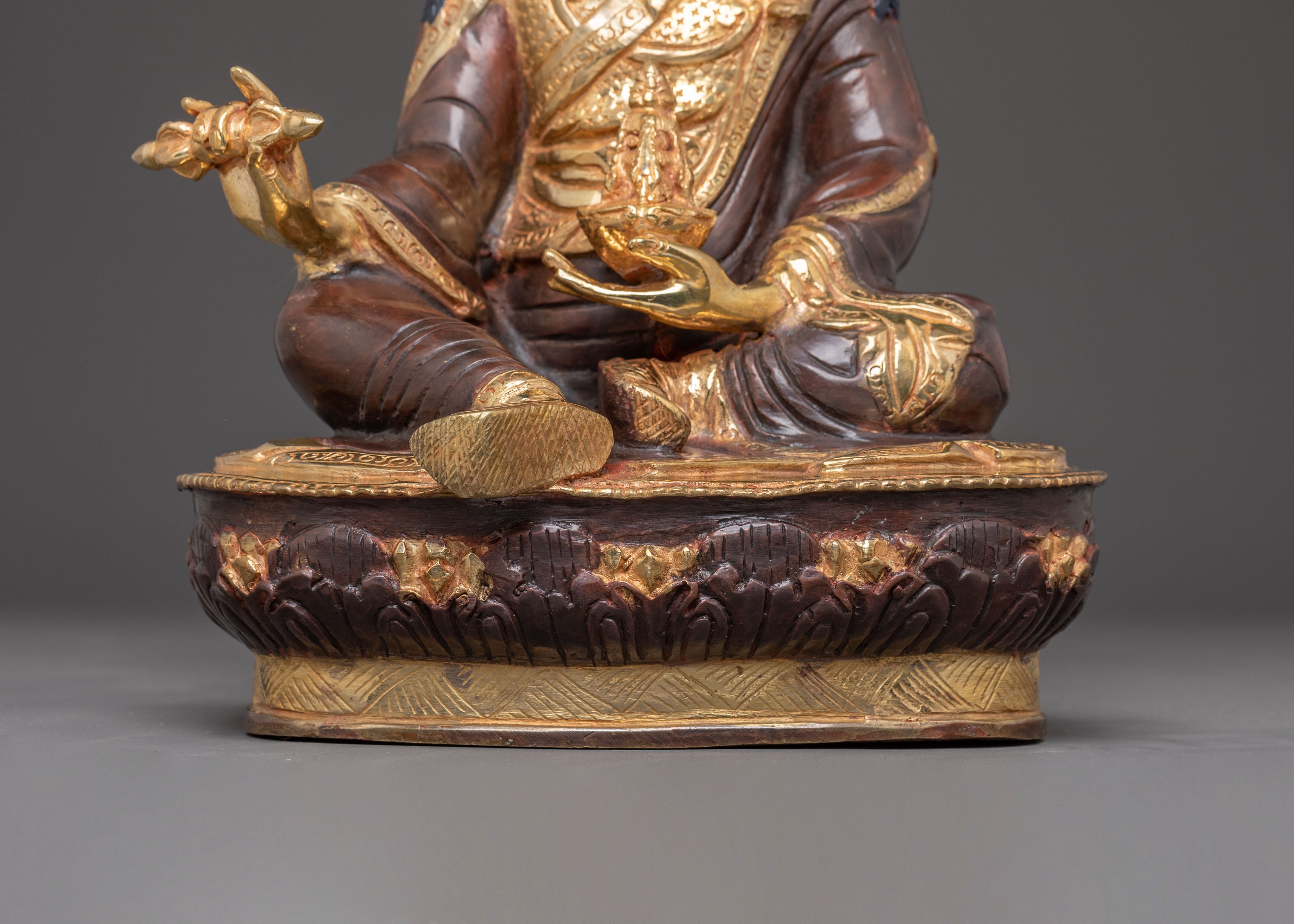 Handcrafted Copper Statue of Guru Rinpoche | Tibetan Tantric Master