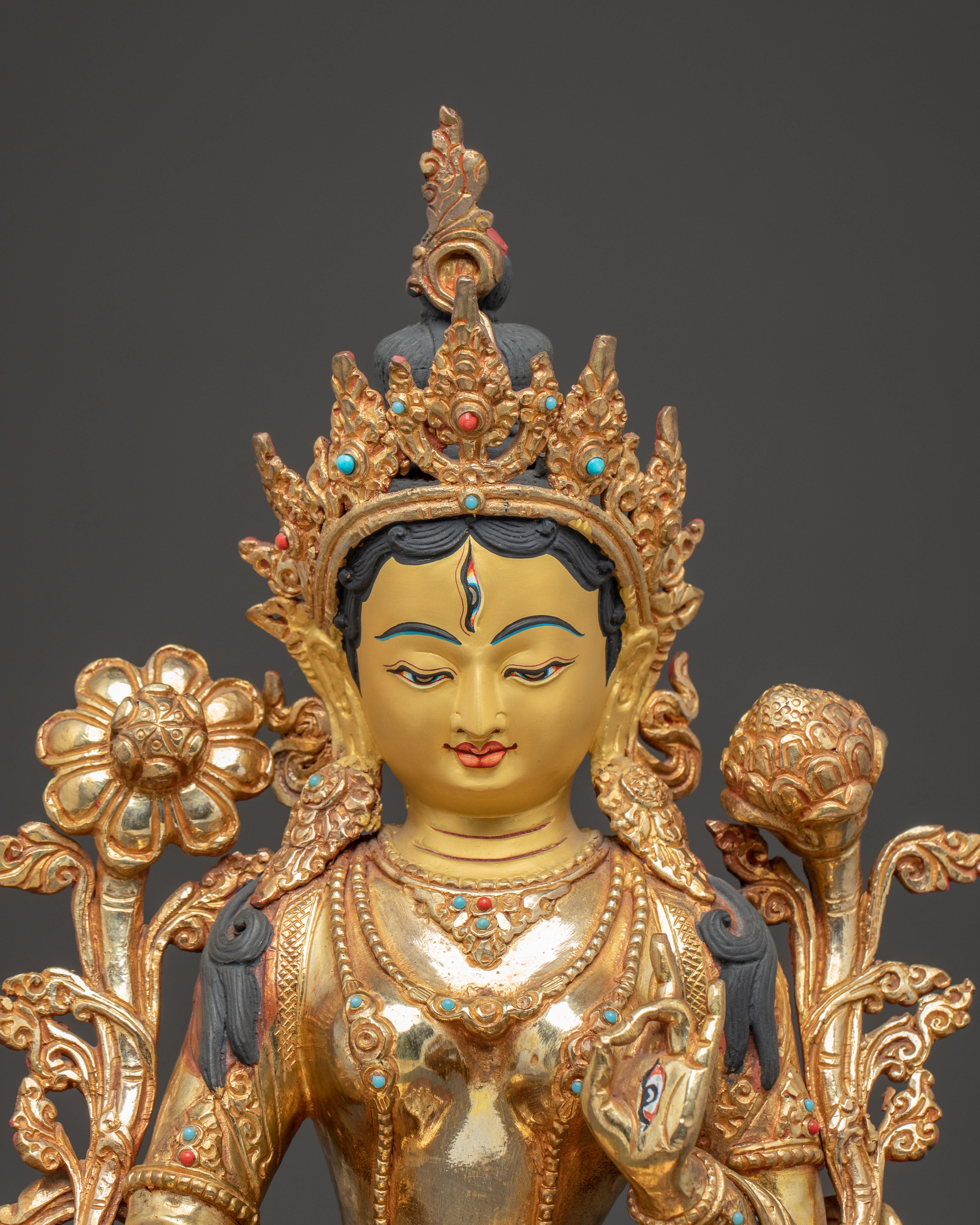 Sacred Feminine Goddess White Tara Statue | Healing Deity of Long Life