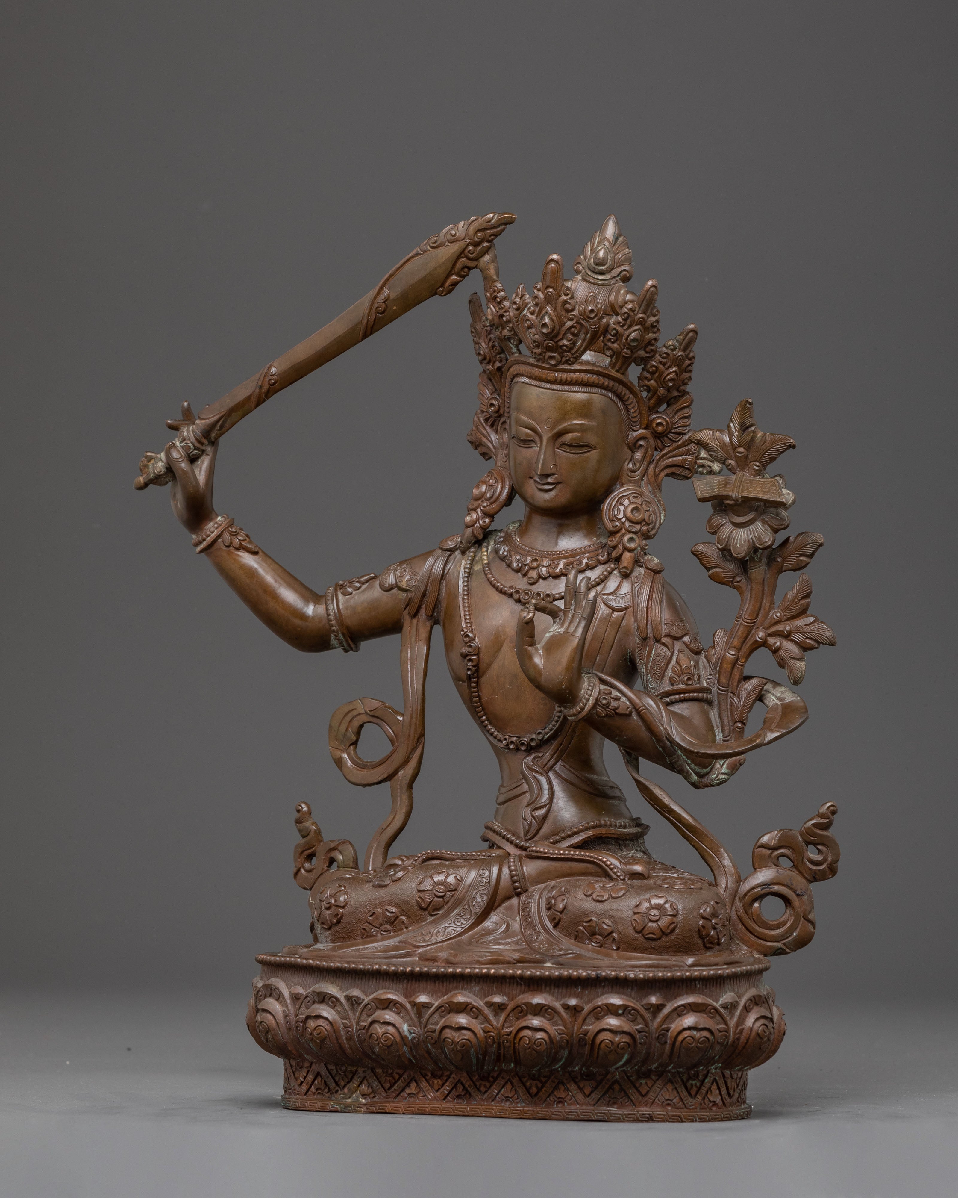 Handmade Tibetan Manjushri Bodhisattva Statue